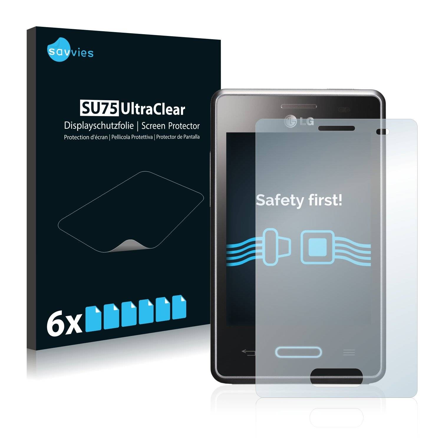 6x Savvies SU75 Displayschutzfolie für LG Electronics E430 Optimus L3
