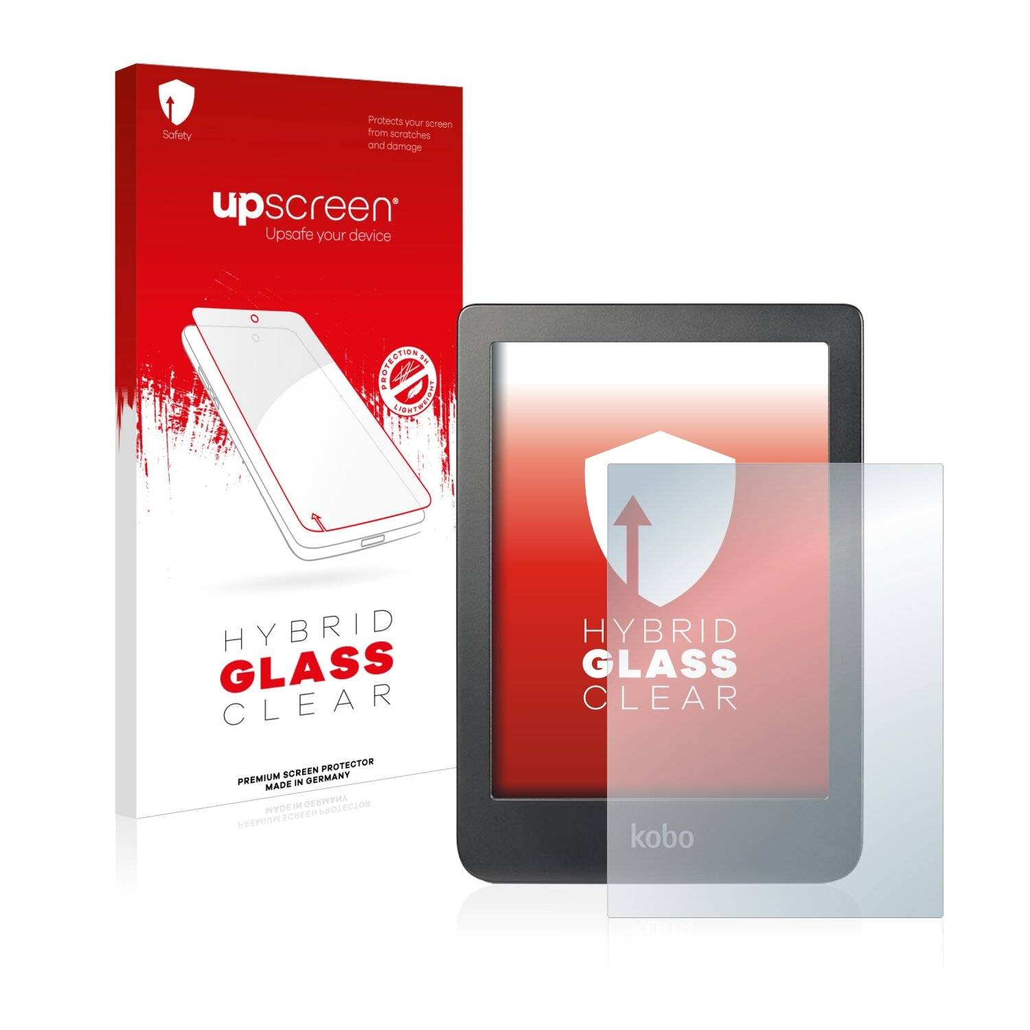 upscreen Hybrid Glass Clear Premium Schutzglas Folie für Kobo Clara HD