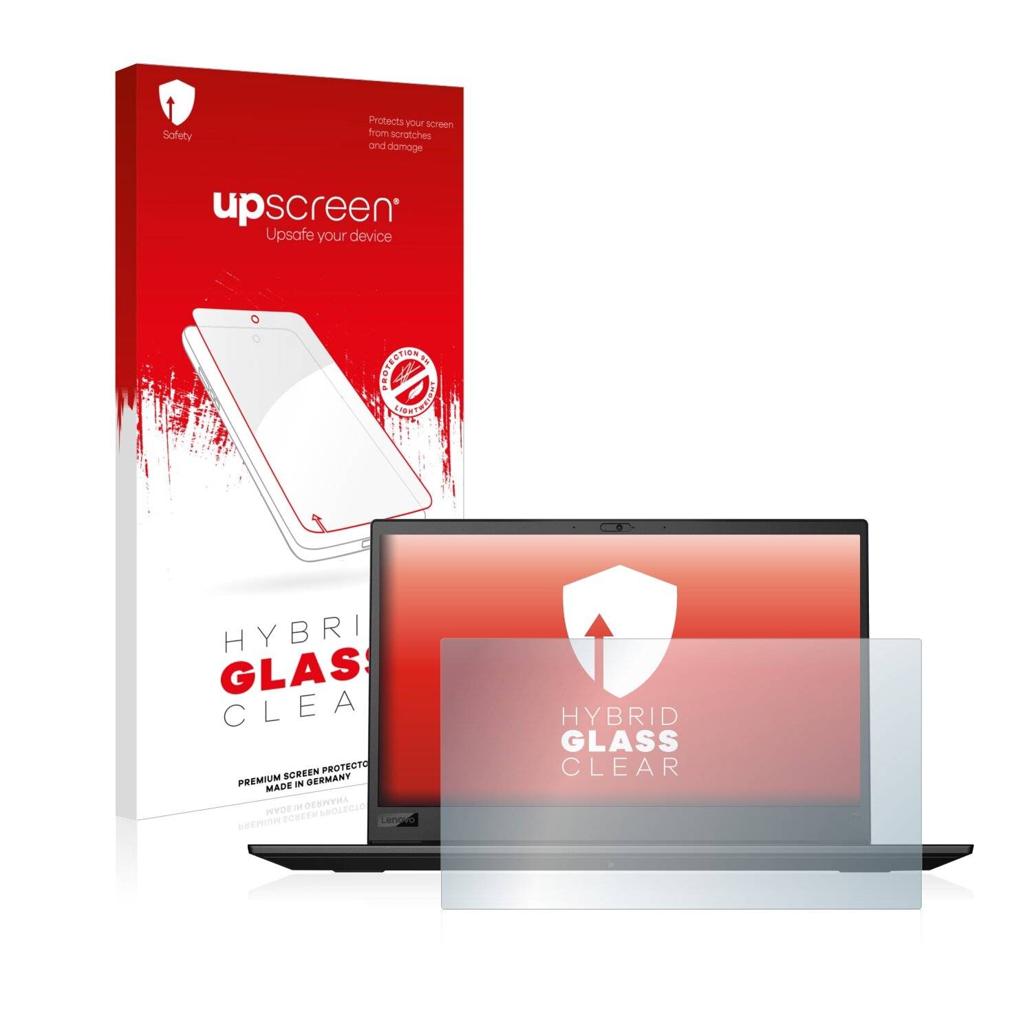 upscreen Hybrid Glass Clear Premium Schutzglas Folie für Lenovo ThinkPad P1 Non-Touch (1.