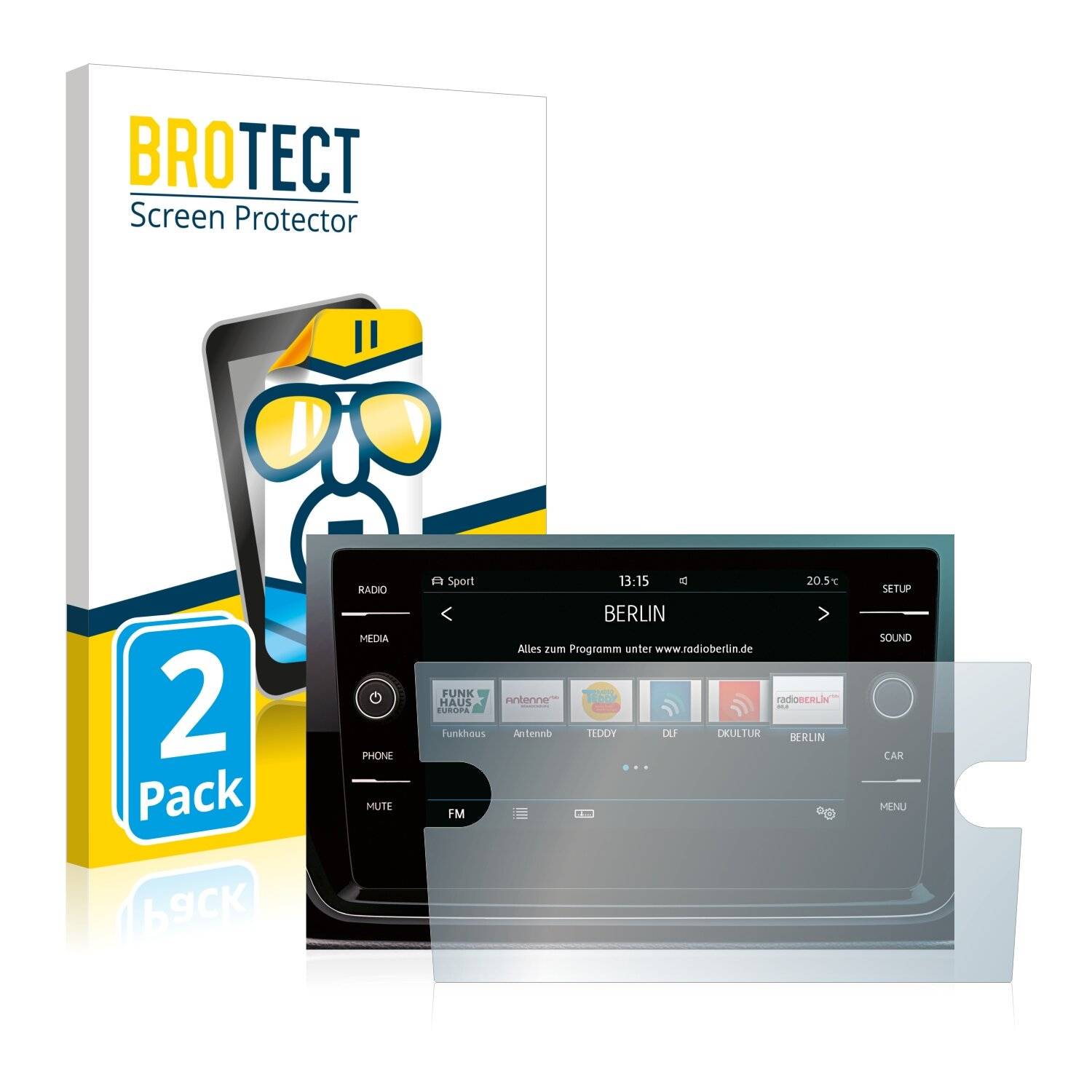 2x BROTECT HD-Clear Displayschutzfolie für Volkswagen Tiguan Allspace 2017-2019 Composition
