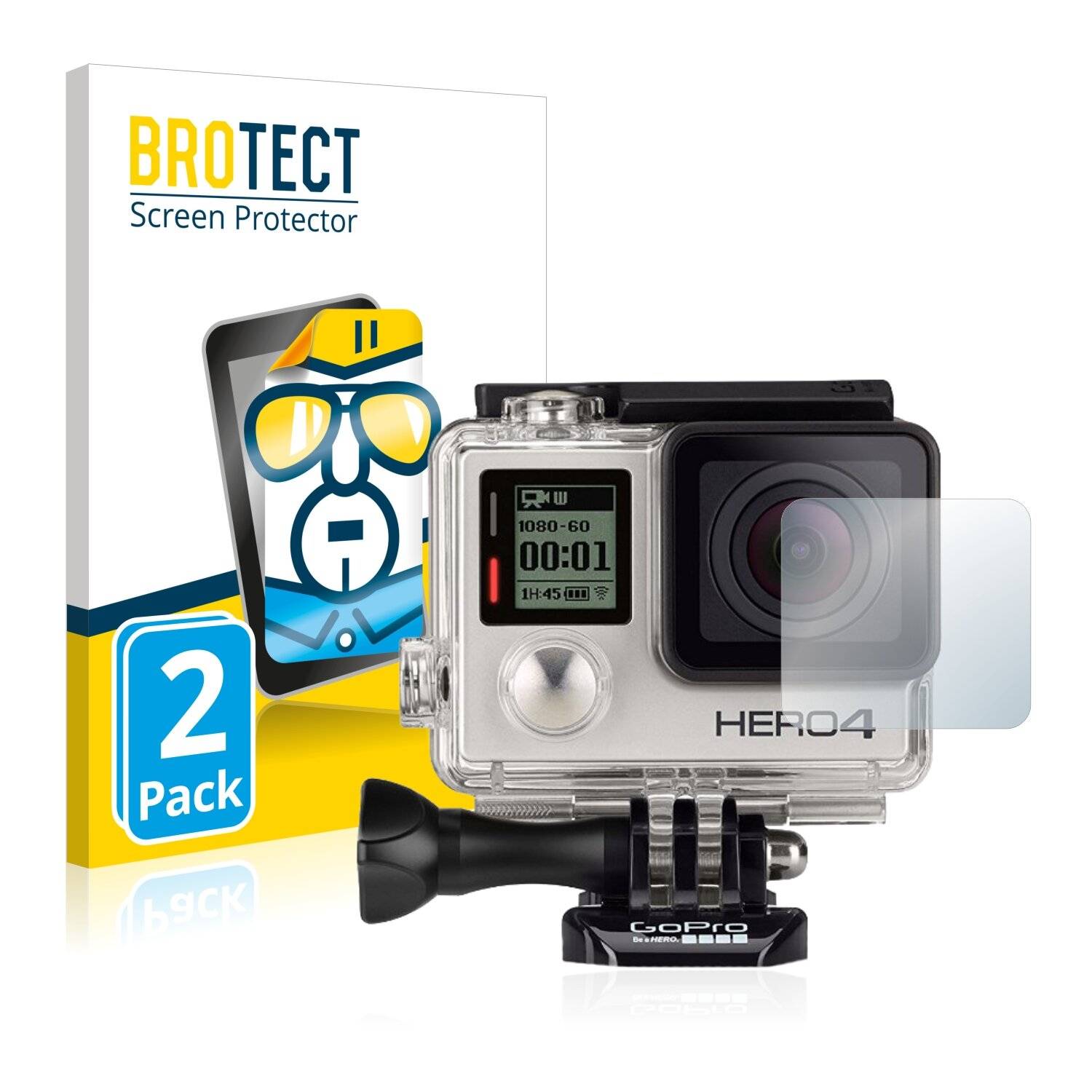 2x BROTECT HD-Clear Displayschutzfolie für GoPro Hero4 Black Linse