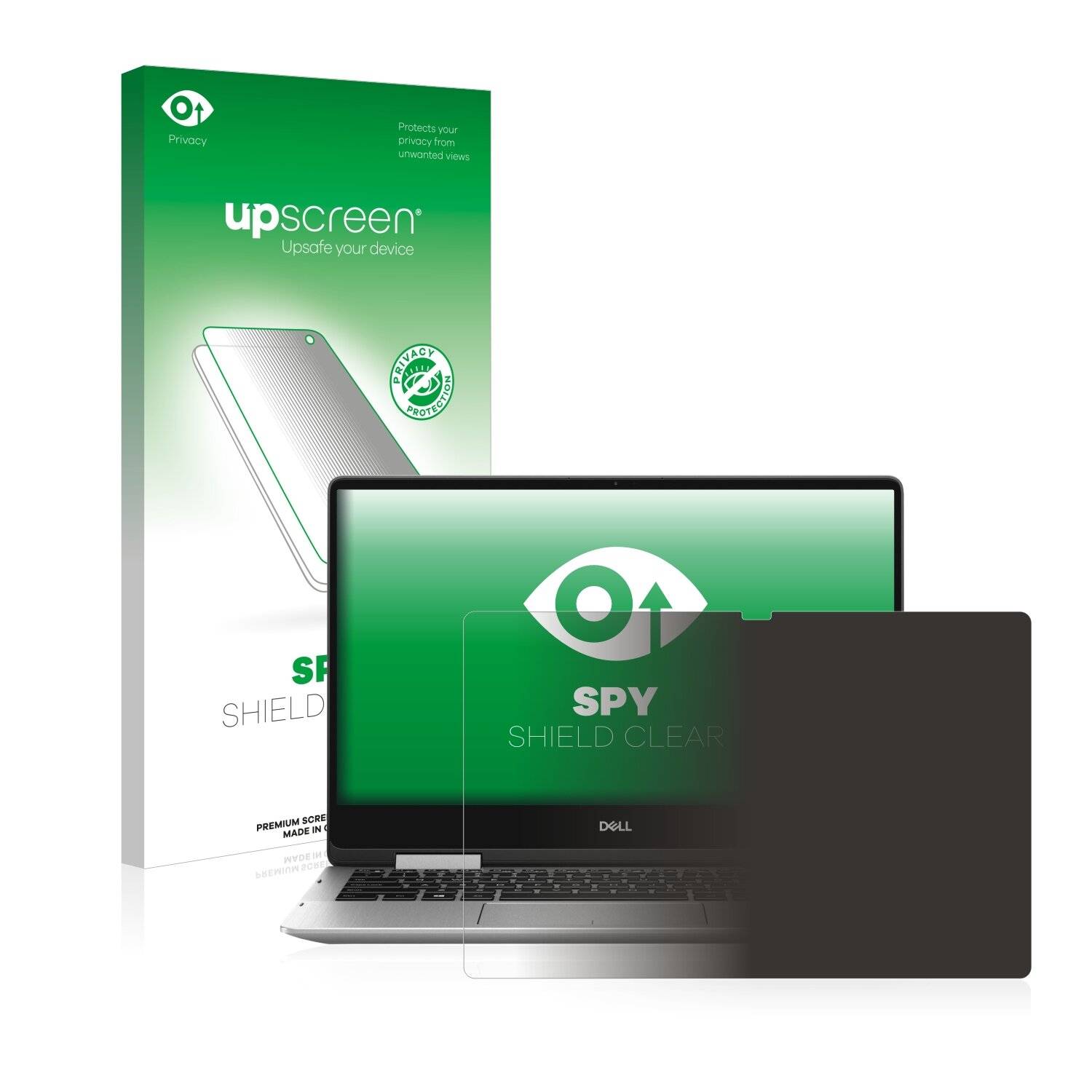 upscreen Spy Shield Clear Premium Blickschutzfolie für Dell Inspiron 13 7386