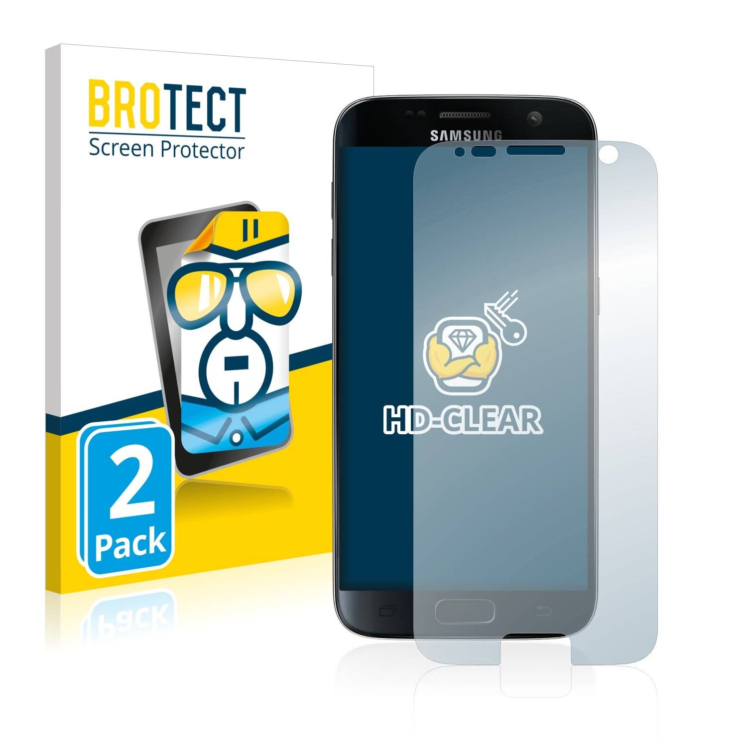 2x BROTECT HD-Clear Displayschutzfolie für Samsung Galaxy