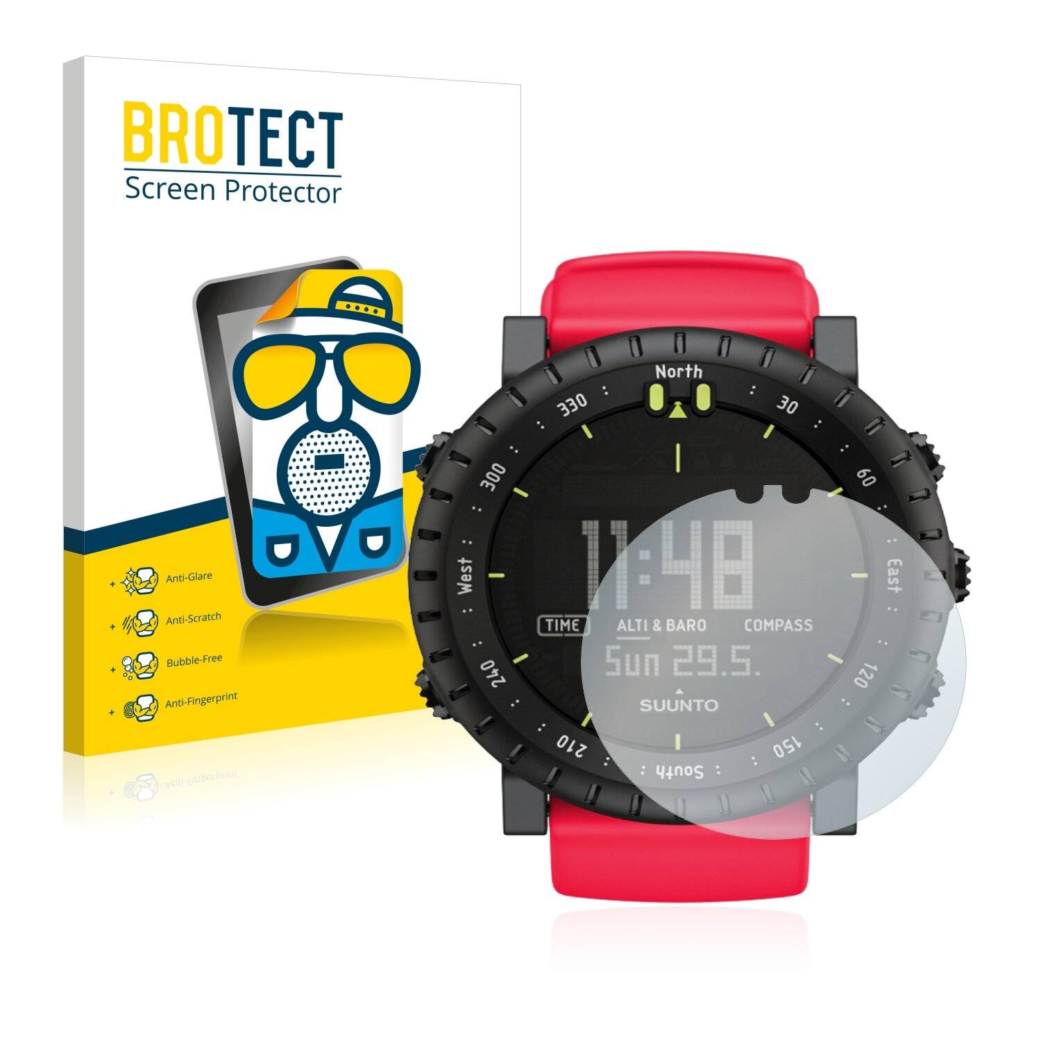 2x BROTECT Matte Displayschutzfolie für Suunto Core Red Crush - Entspiegelt,