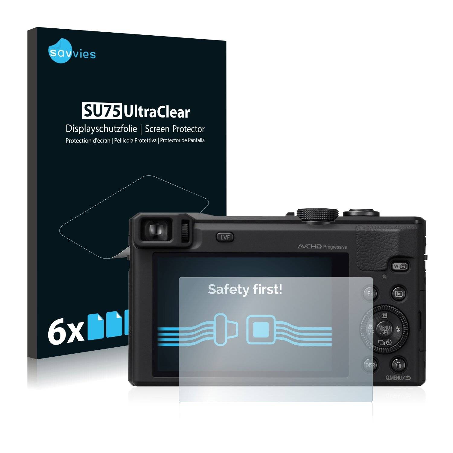 6x Savvies SU75 Displayschutzfolie für Panasonic Lumix