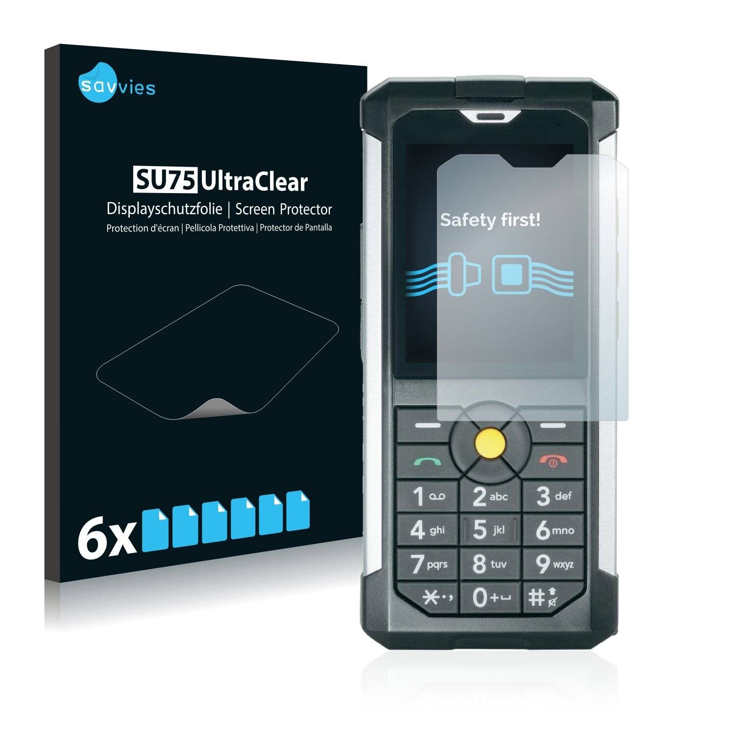 6x Savvies SU75 Displayschutzfolie für Caterpillar Cat
