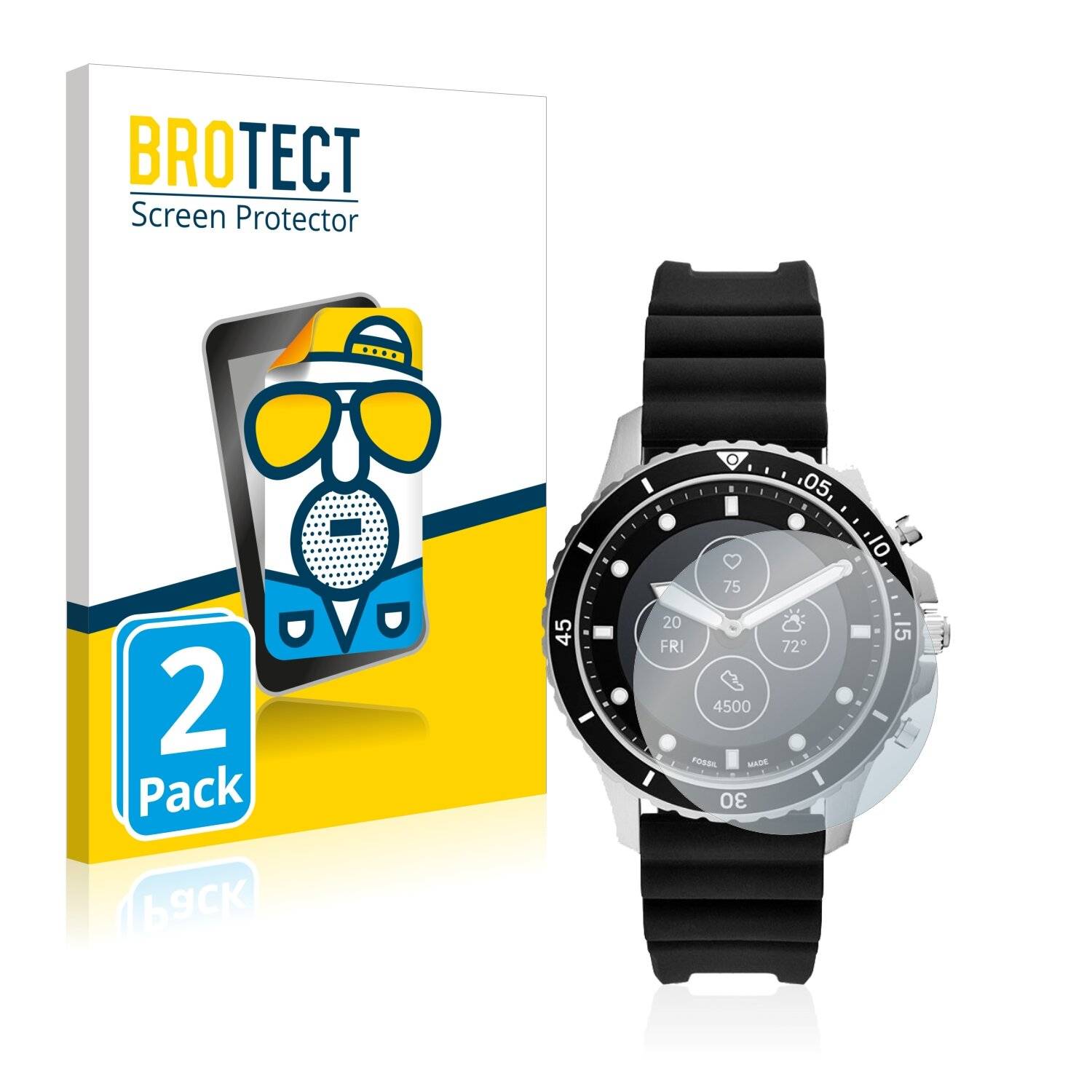 2x BROTECT Matte Displayschutzfolie für Fossil Dive HR (5. Gen) - Entspiegelt,