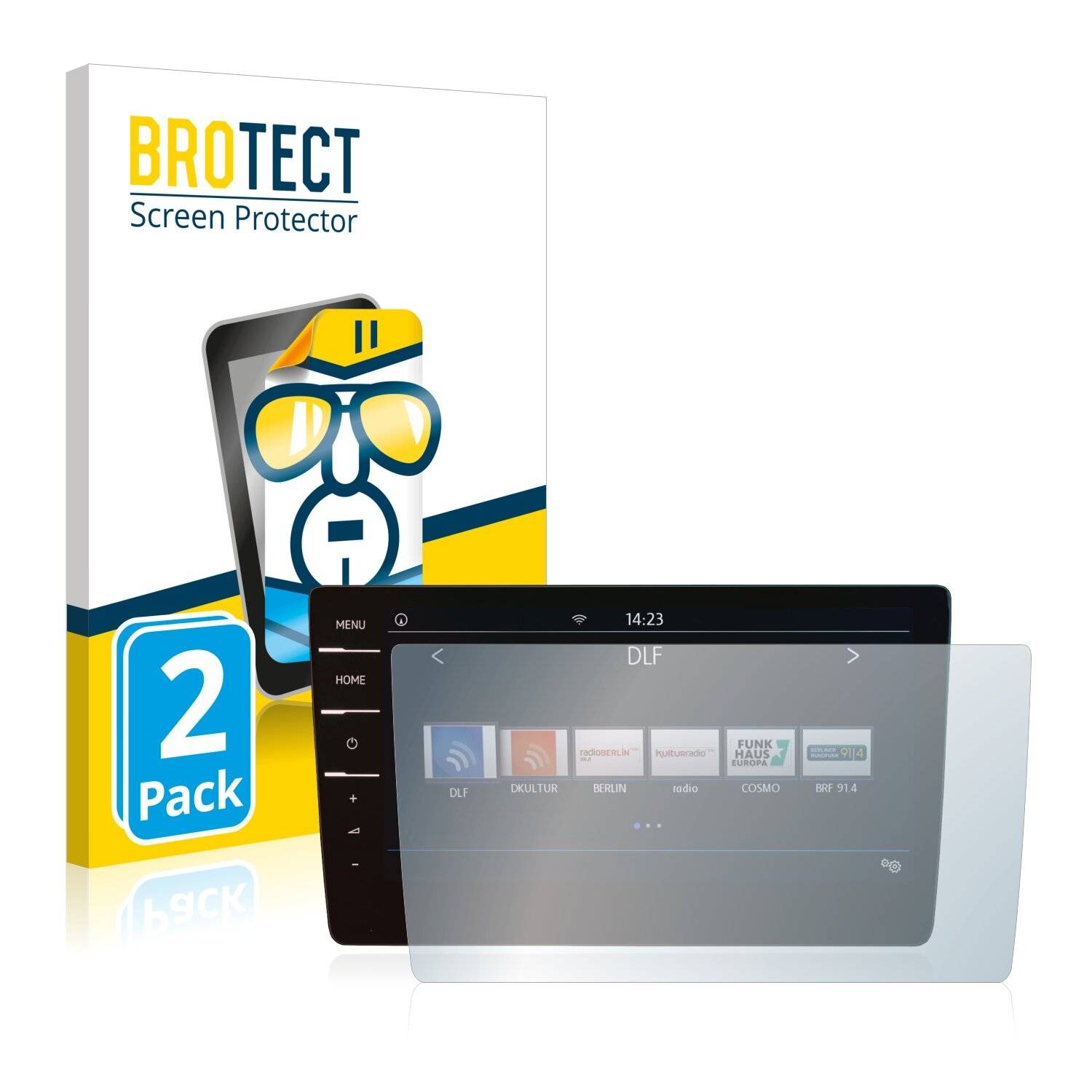 2x BROTECT HD-Clear Displayschutzfolie für Volkswagen Passat Alltrack 2019 Discover Pro 9.2