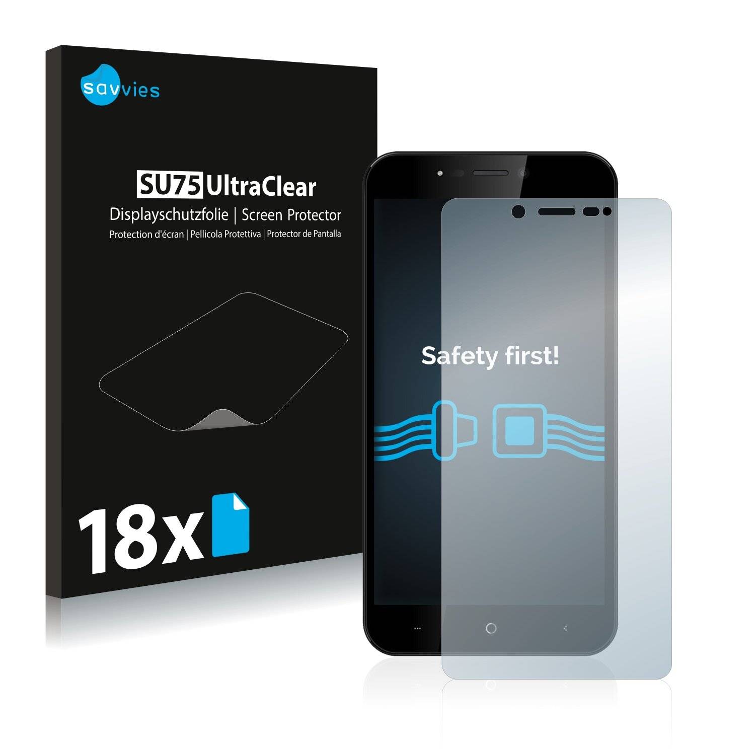 18x Savvies SU75 Displayschutzfolie für Leagoo Power 2