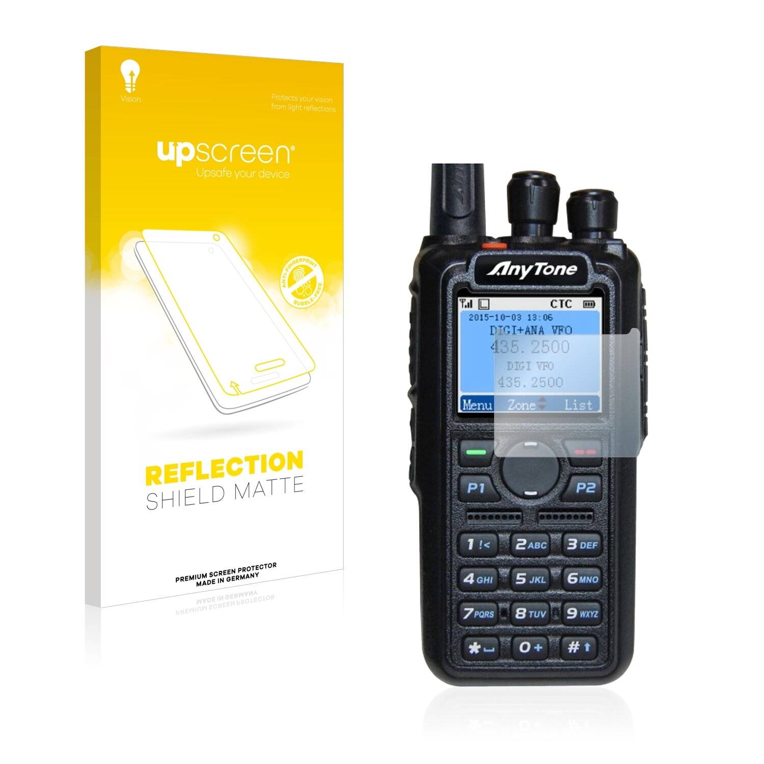 upscreen Reflection Shield Matte Premium Displayschutzfolie für Anytone AT-D878UV