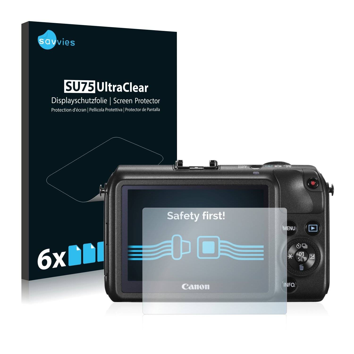 6x Savvies SU75 Displayschutzfolie für Canon EOS