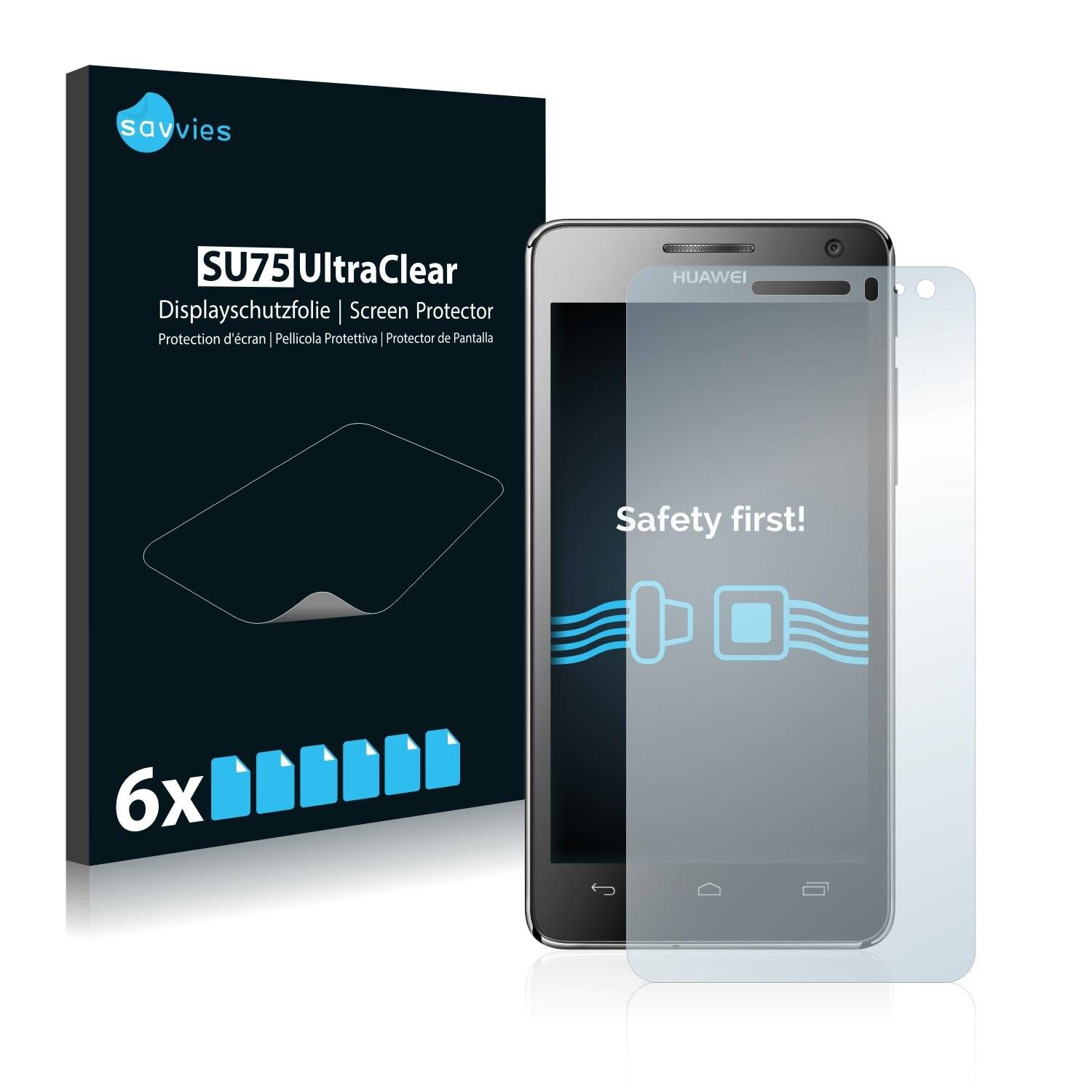 6x Savvies SU75 Displayschutzfolie für Huawei Ascend G615