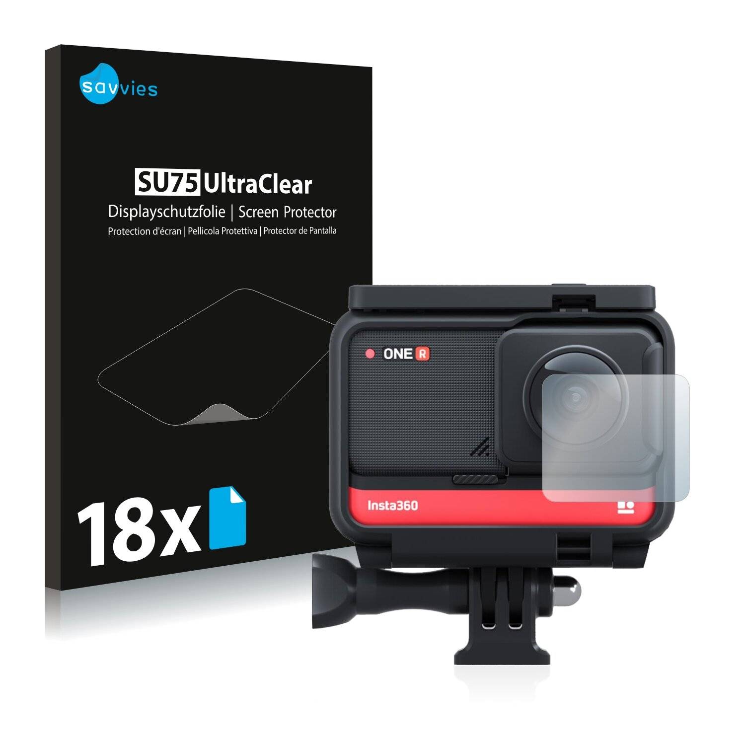 18x Savvies SU75 Displayschutzfolie für Insta360 One R 4K Edition 4K Weitwinkel-Mod