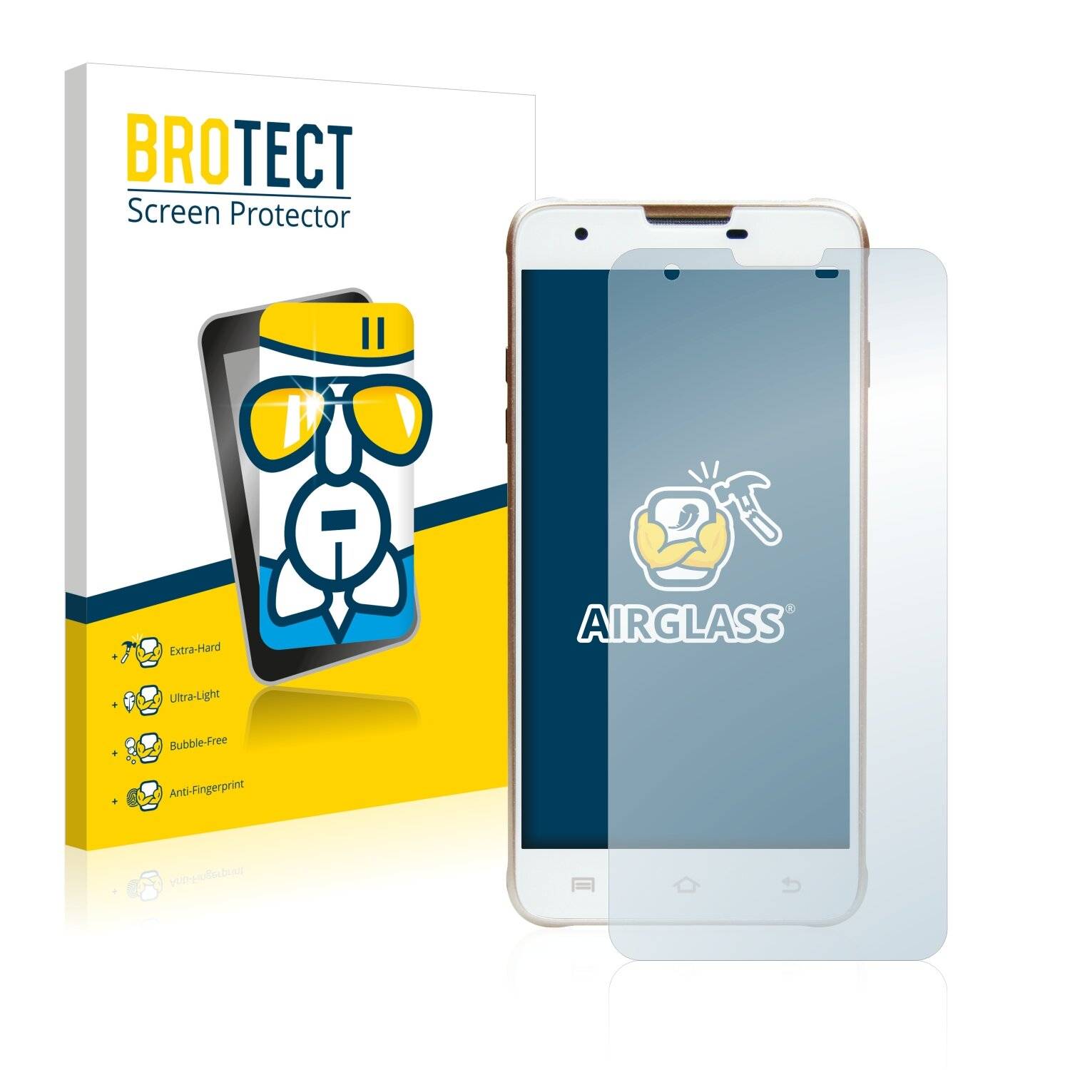 BROTECT AirGlass Schutzglas Folie für Mediacom PhonePad Duo