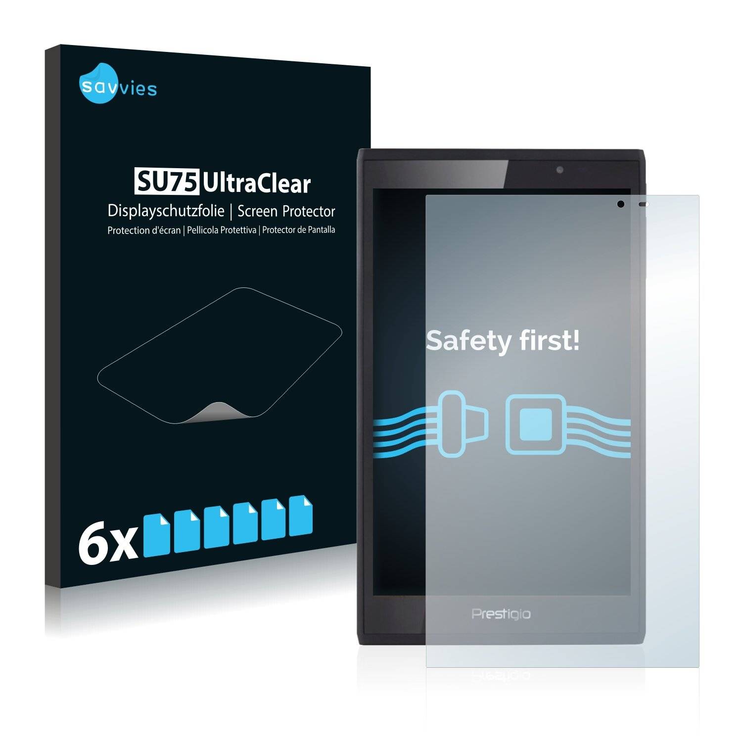6x Savvies SU75 Displayschutzfolie für Prestigio MultiPad Consul 7008
