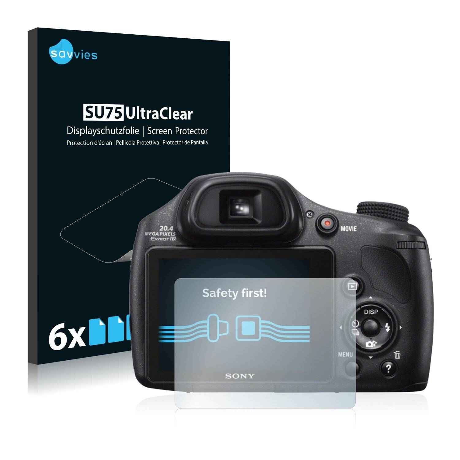 6x Savvies SU75 Displayschutzfolie für Sony Cyber-Shot