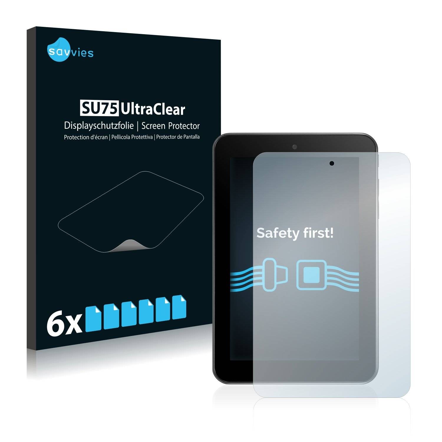 6x Savvies SU75 Displayschutzfolie für Alcatel One Touch Tab 7