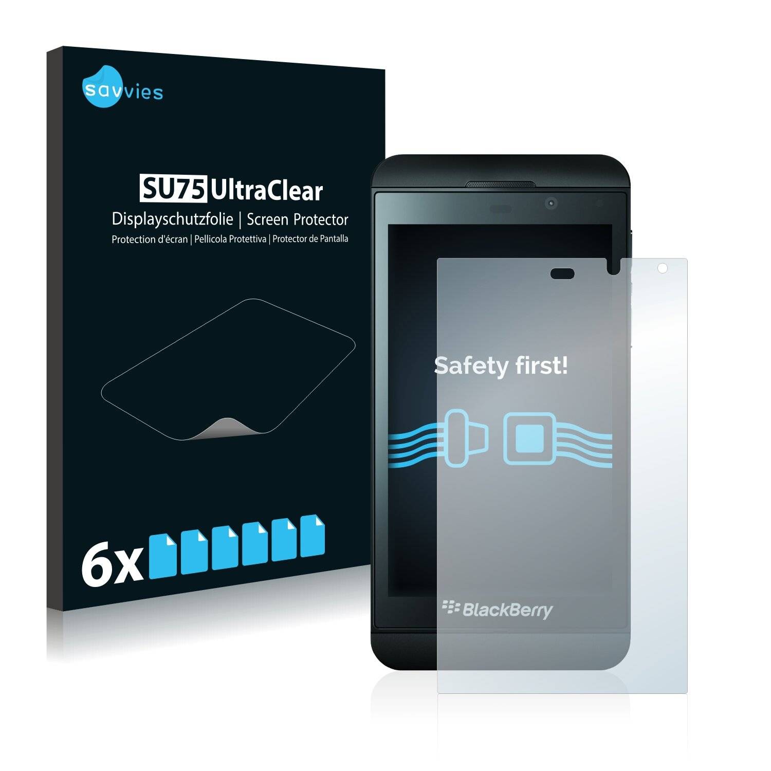 6x Savvies SU75 Displayschutzfolie für BlackBerry