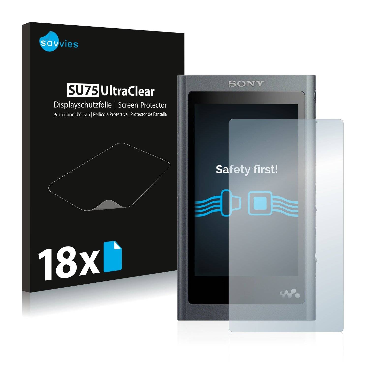 18x Savvies SU75 Displayschutzfolie für Sony Walkman