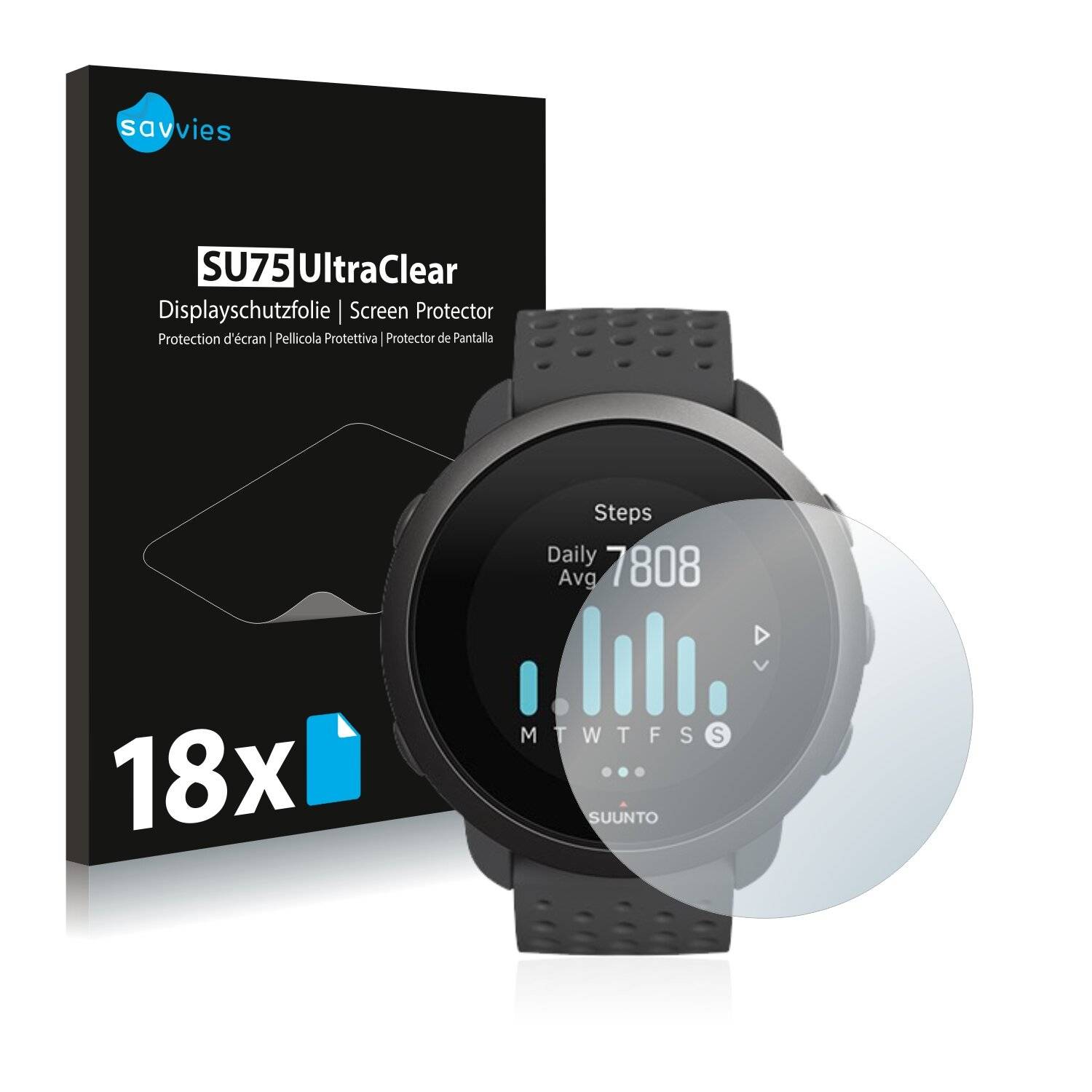 18x Savvies SU75 Displayschutzfolie für Suunto