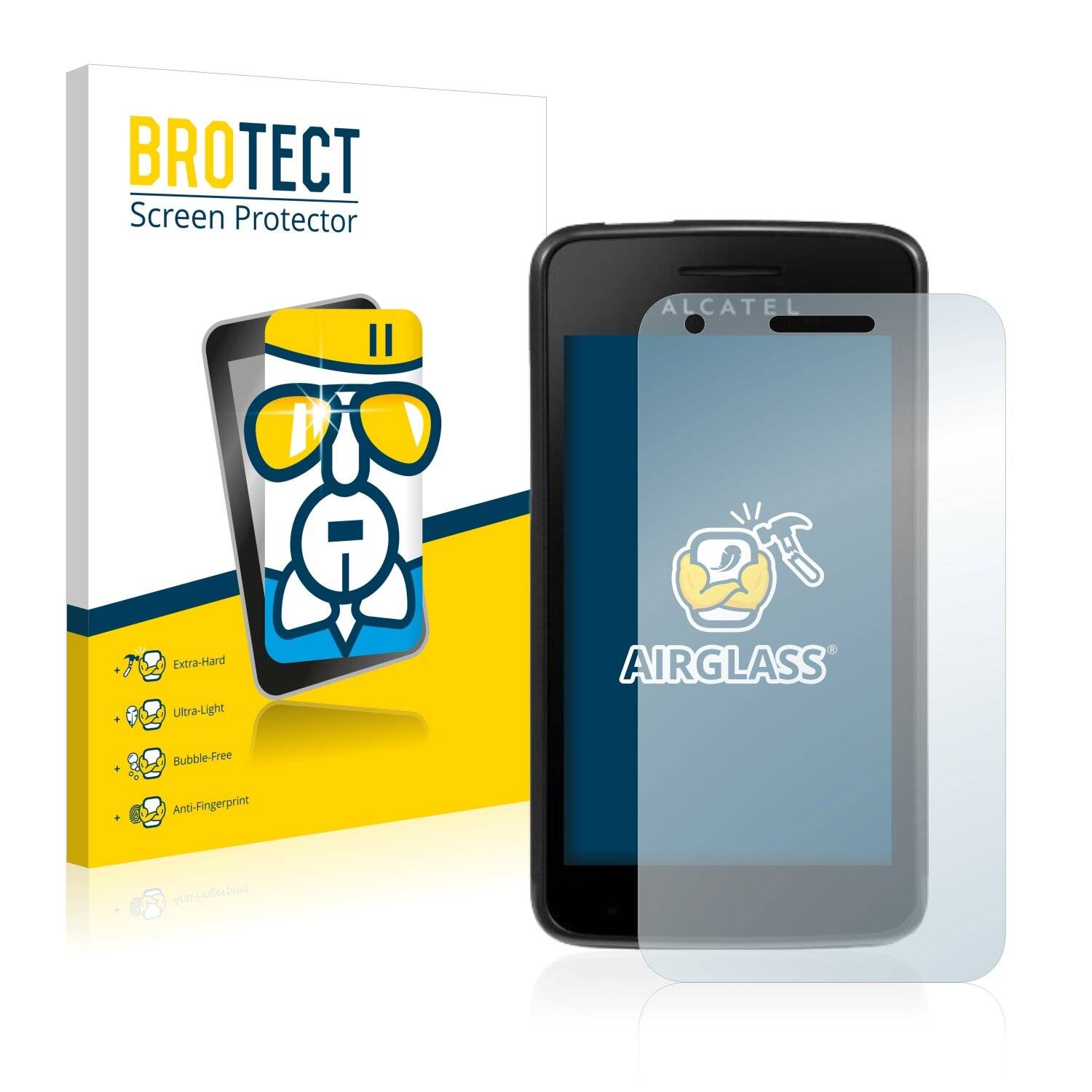 BROTECT AirGlass Schutzglas Folie für Alcatel Pixi 3