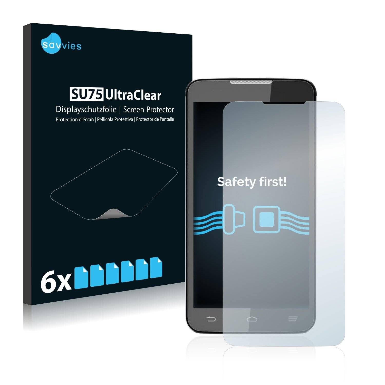 6x Savvies SU75 Displayschutzfolie für ZTE Grand