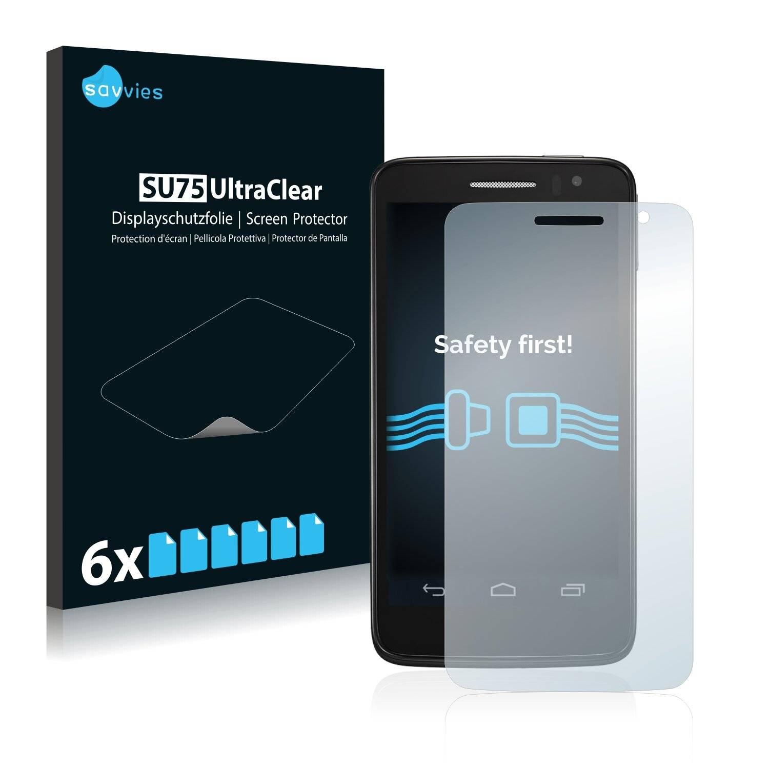6x Savvies SU75 Displayschutzfolie für Alcatel One Touch OT-8008D Scribe