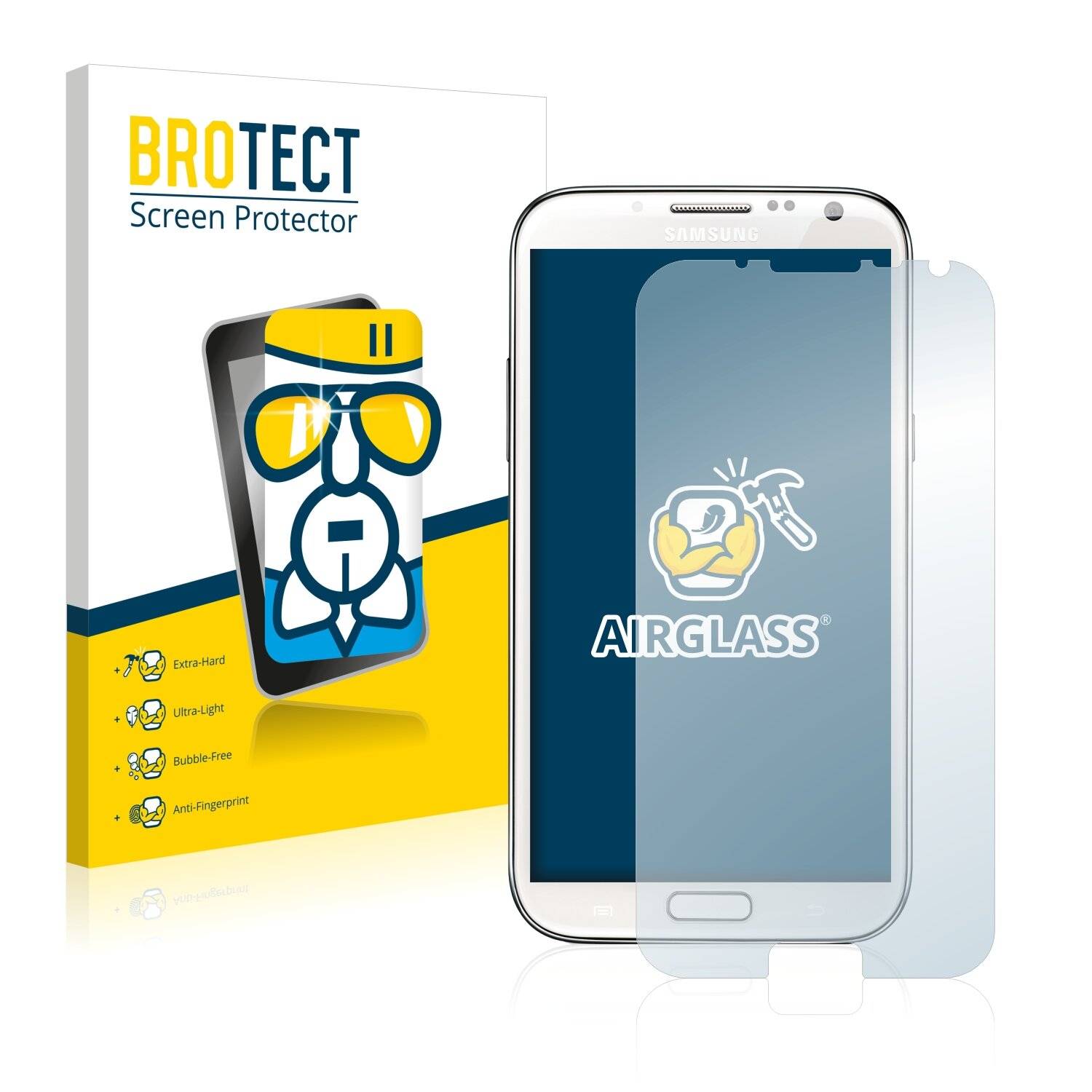 BROTECT AirGlass Schutzglas Folie für Samsung Galaxy Note 2 II