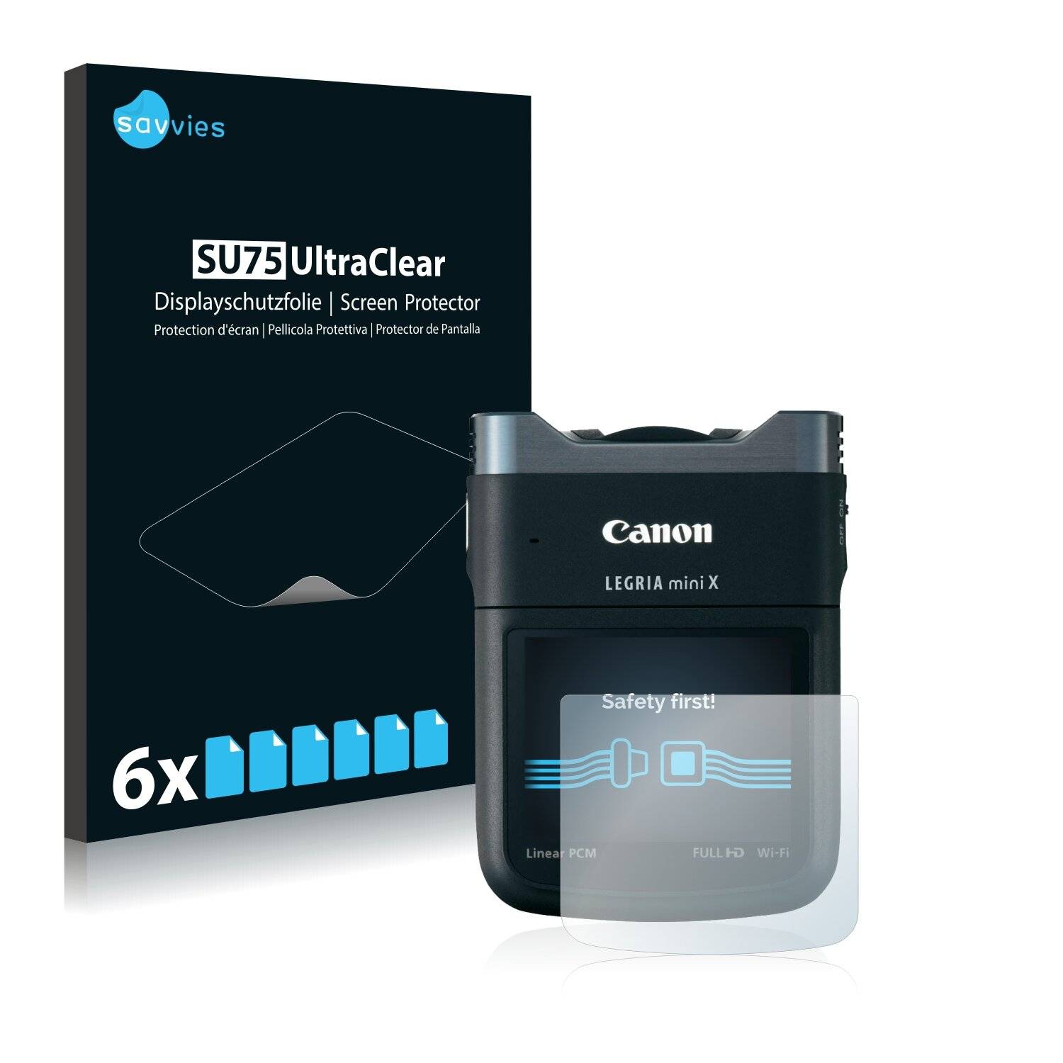 6x Savvies SU75 Displayschutzfolie für Canon Legria Mini
