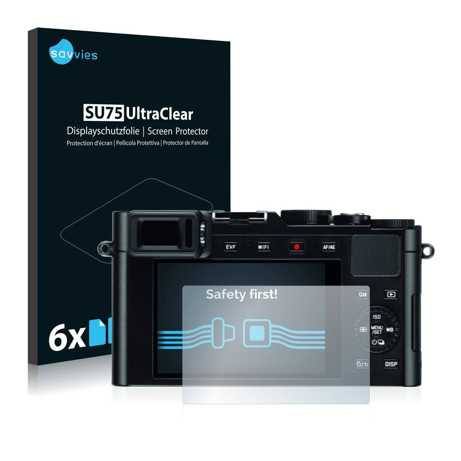 6x Savvies SU75 Displayschutzfolie für Leica D-Lux (Typ