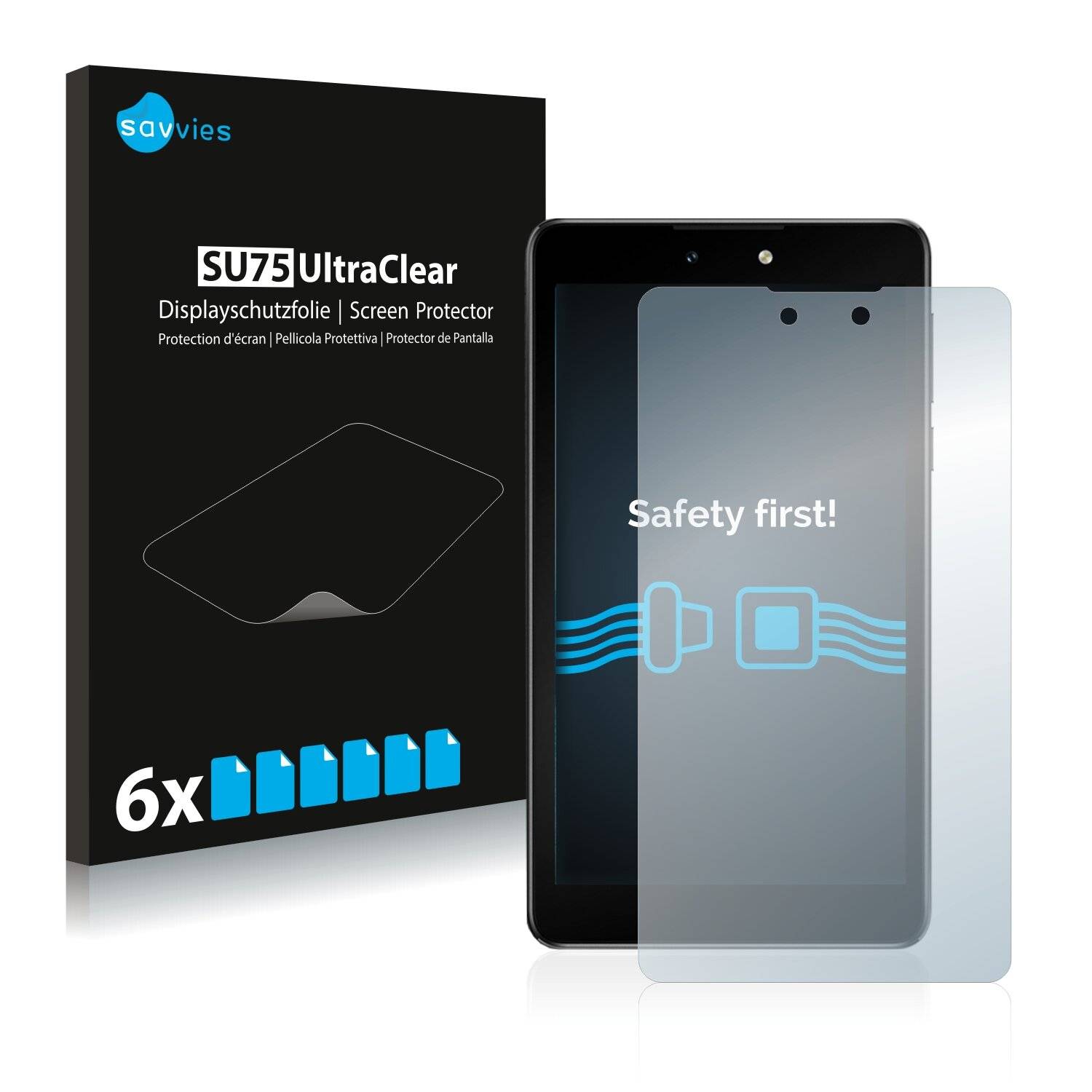 6x Savvies SU75 Displayschutzfolie für Tecno DroiPad