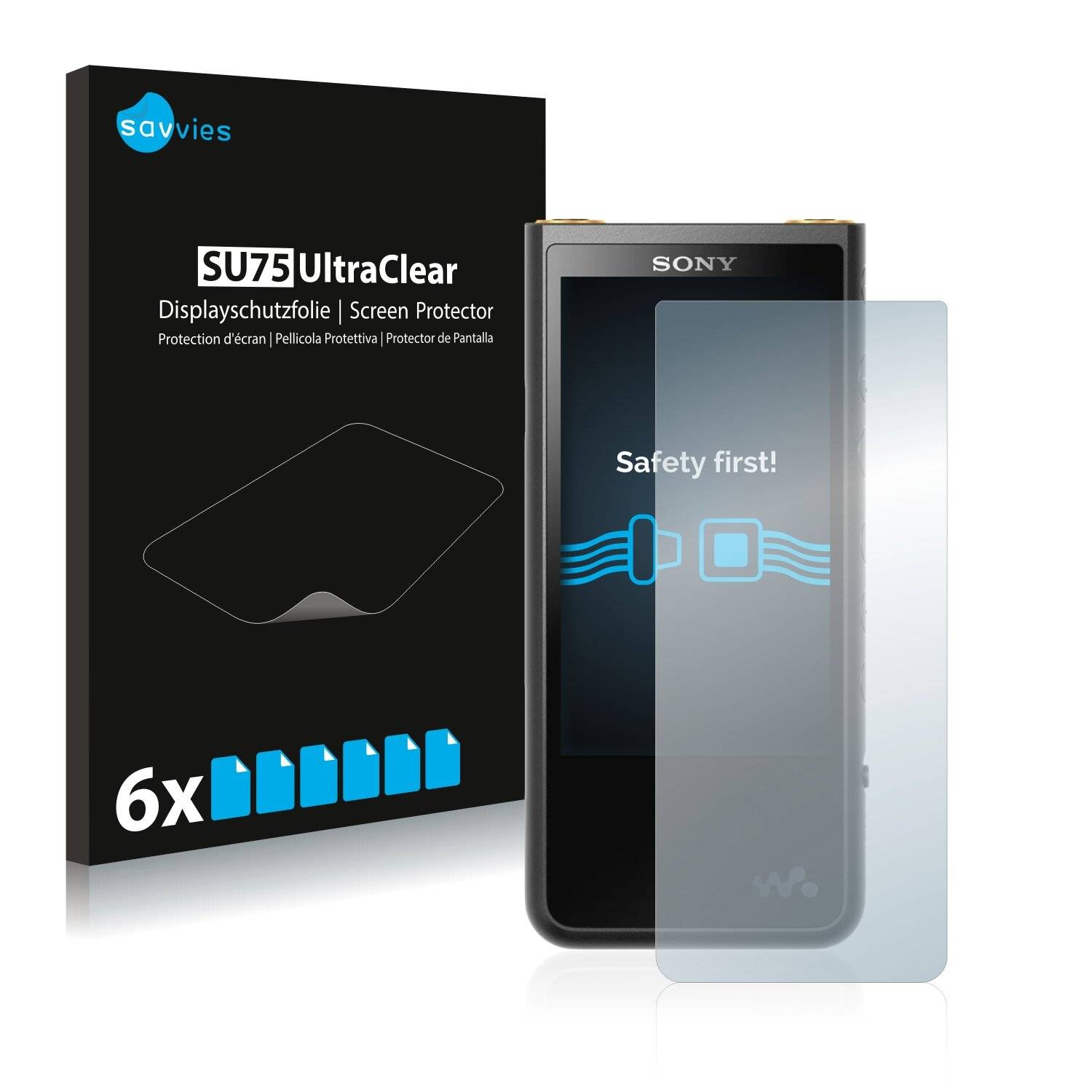 6x Savvies SU75 Displayschutzfolie für Sony Walkman