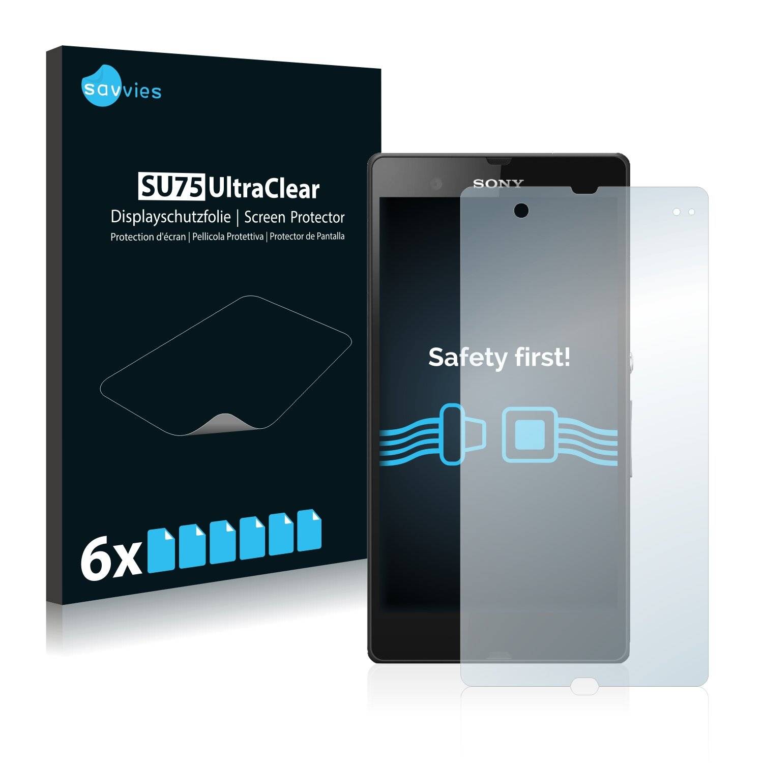 6x Savvies SU75 Displayschutzfolie für Sony Xperia Z C6602