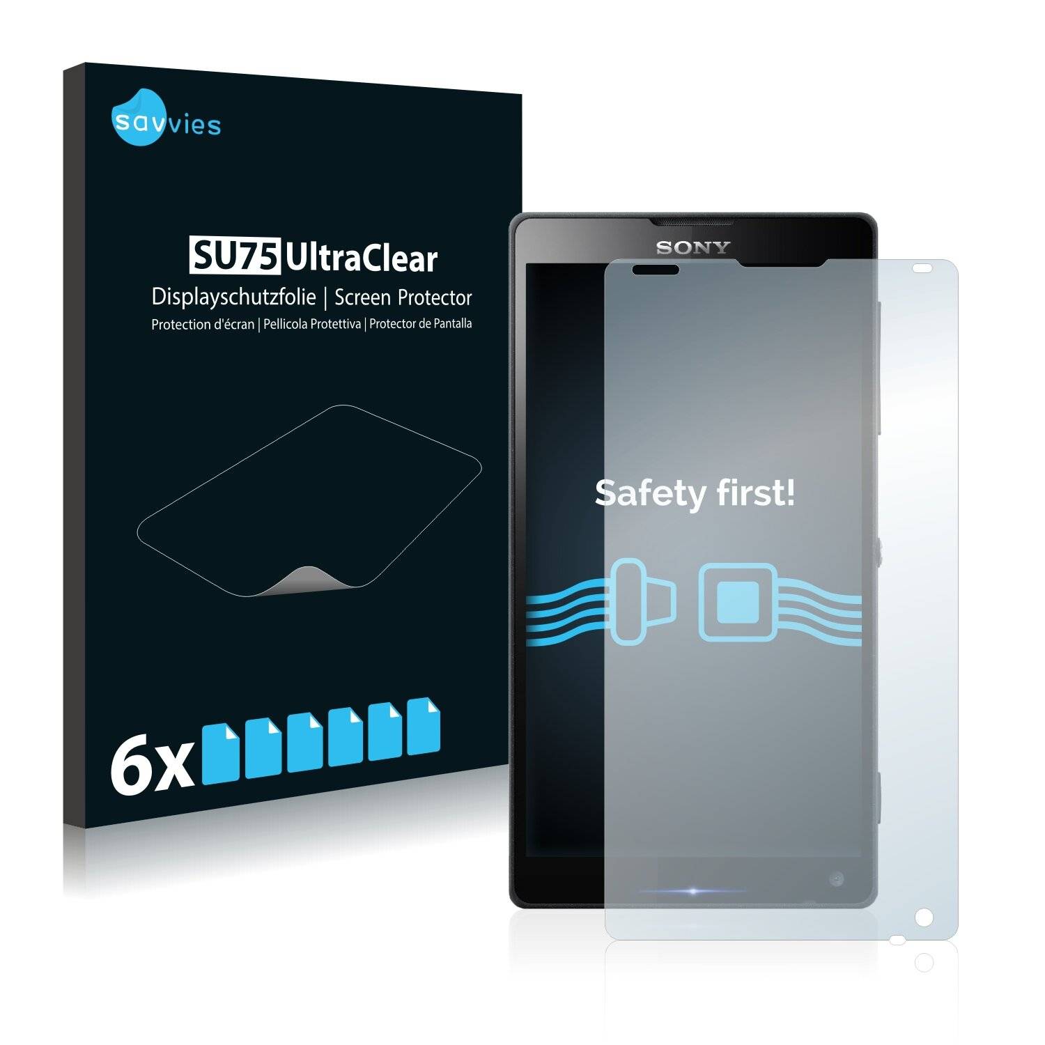 6x Savvies SU75 Displayschutzfolie für Sony Xperia ZL