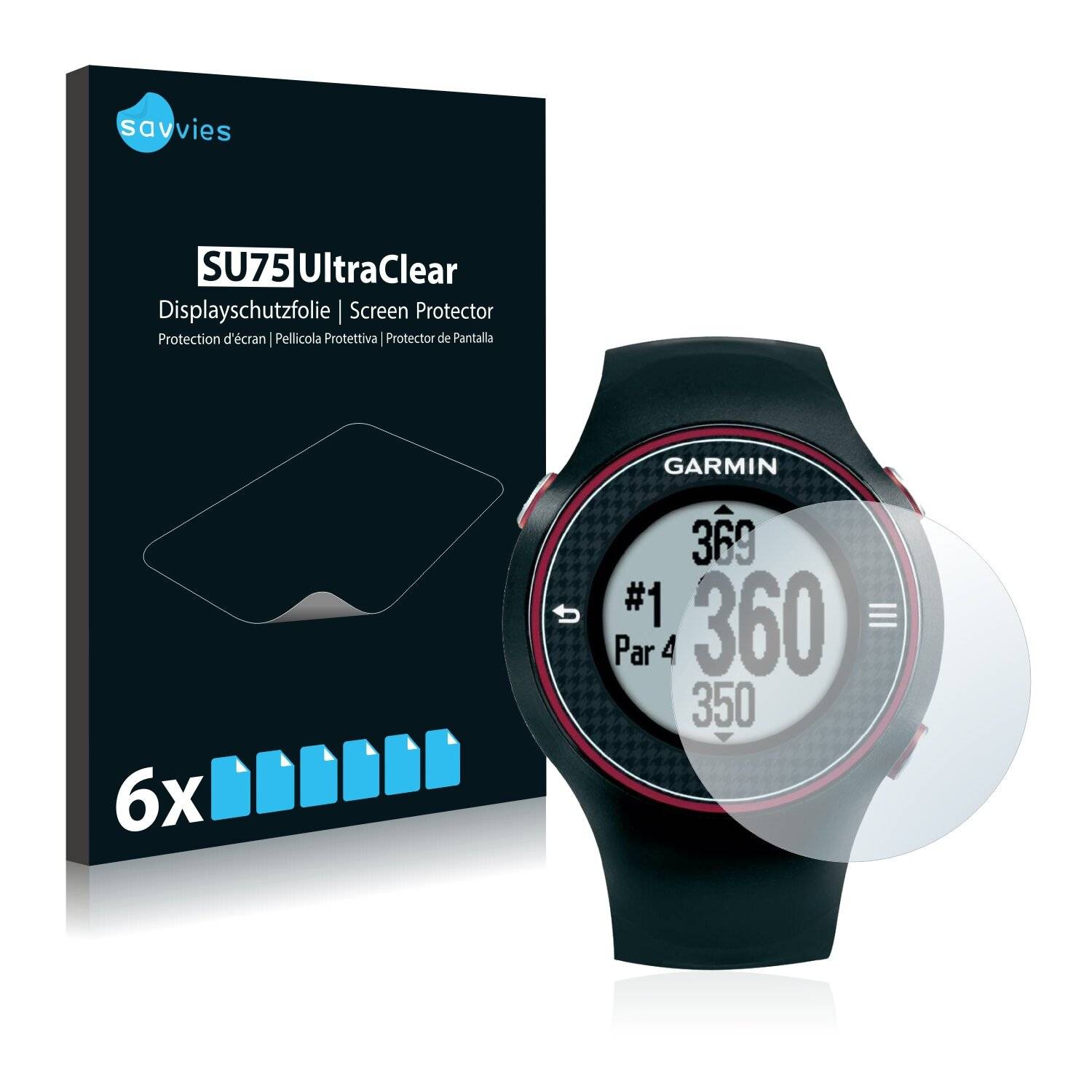 6x Savvies SU75 Displayschutzfolie für Garmin Approach