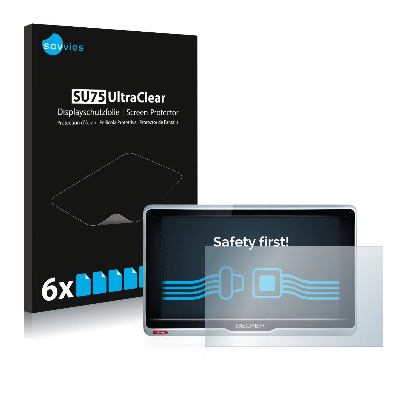 6x Savvies SU75 Displayschutzfolie für Becker active.6 LMU