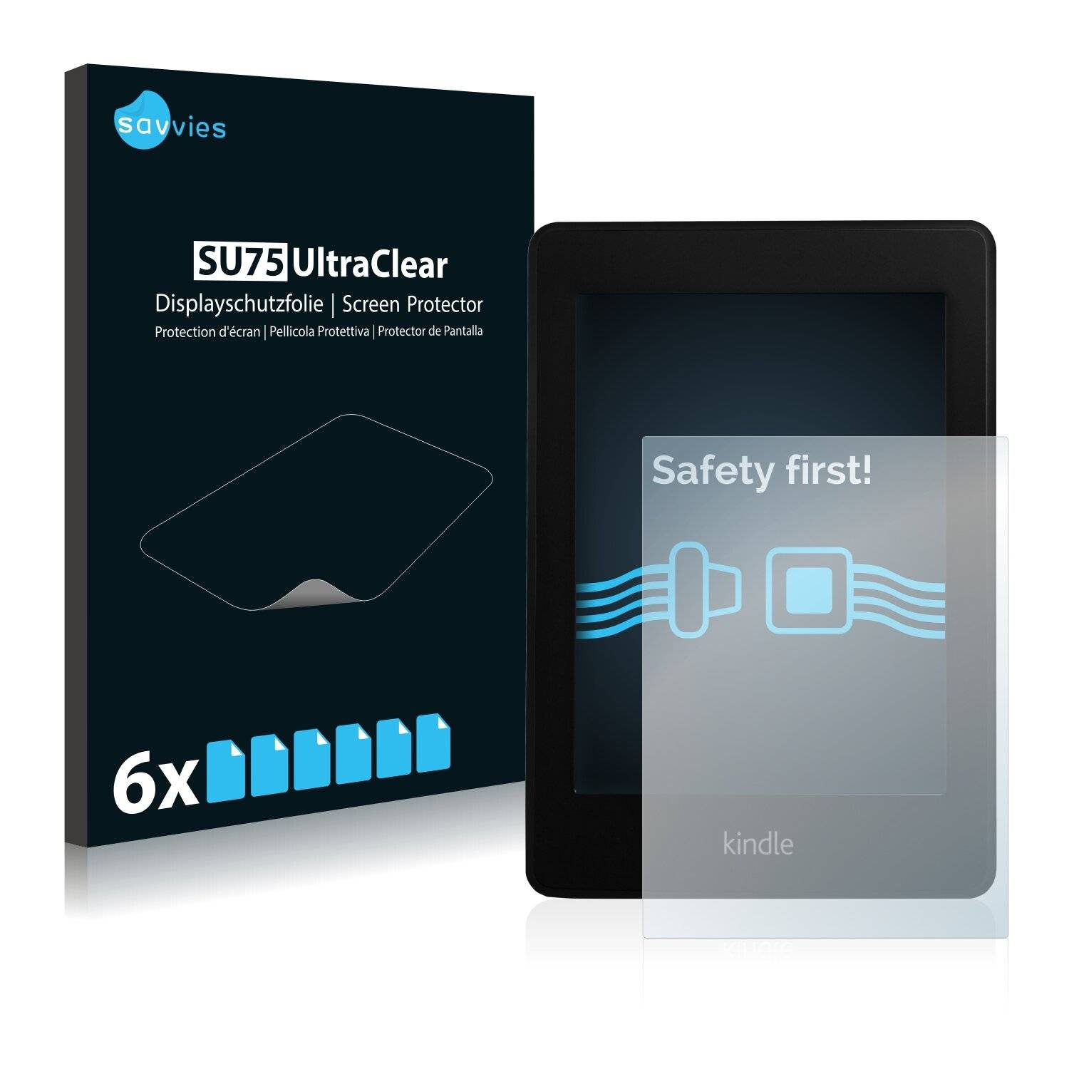6x Savvies SU75 Displayschutzfolie für Amazon Kindle Paperwhite