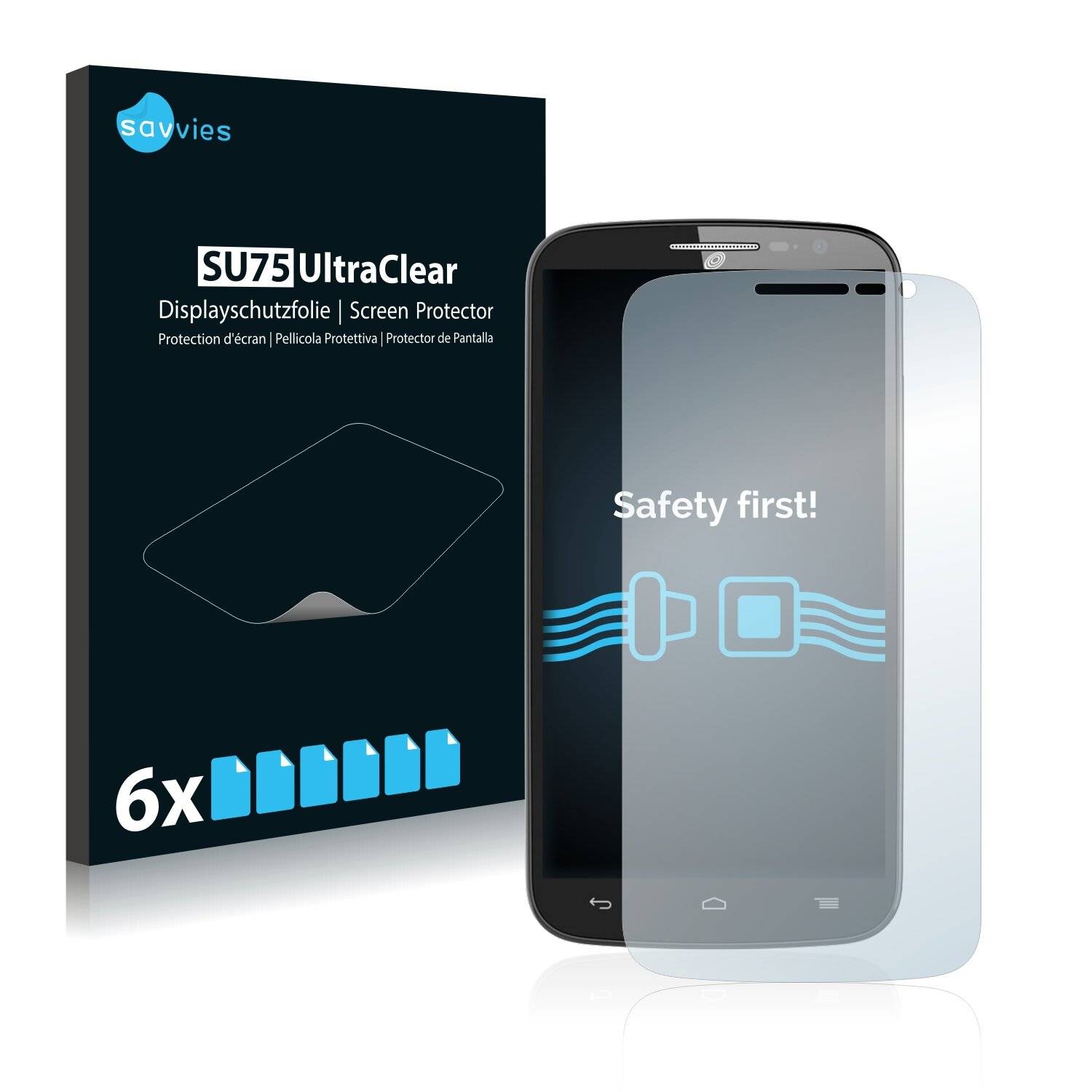 6x Savvies SU75 Displayschutzfolie für Alcatel One Touch Pop