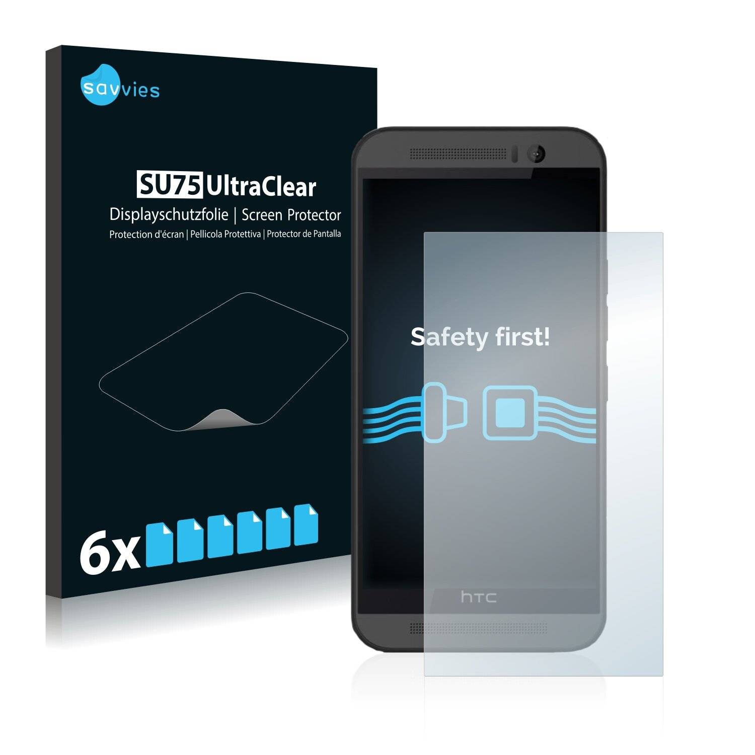 6x Savvies SU75 Displayschutzfolie für HTC One