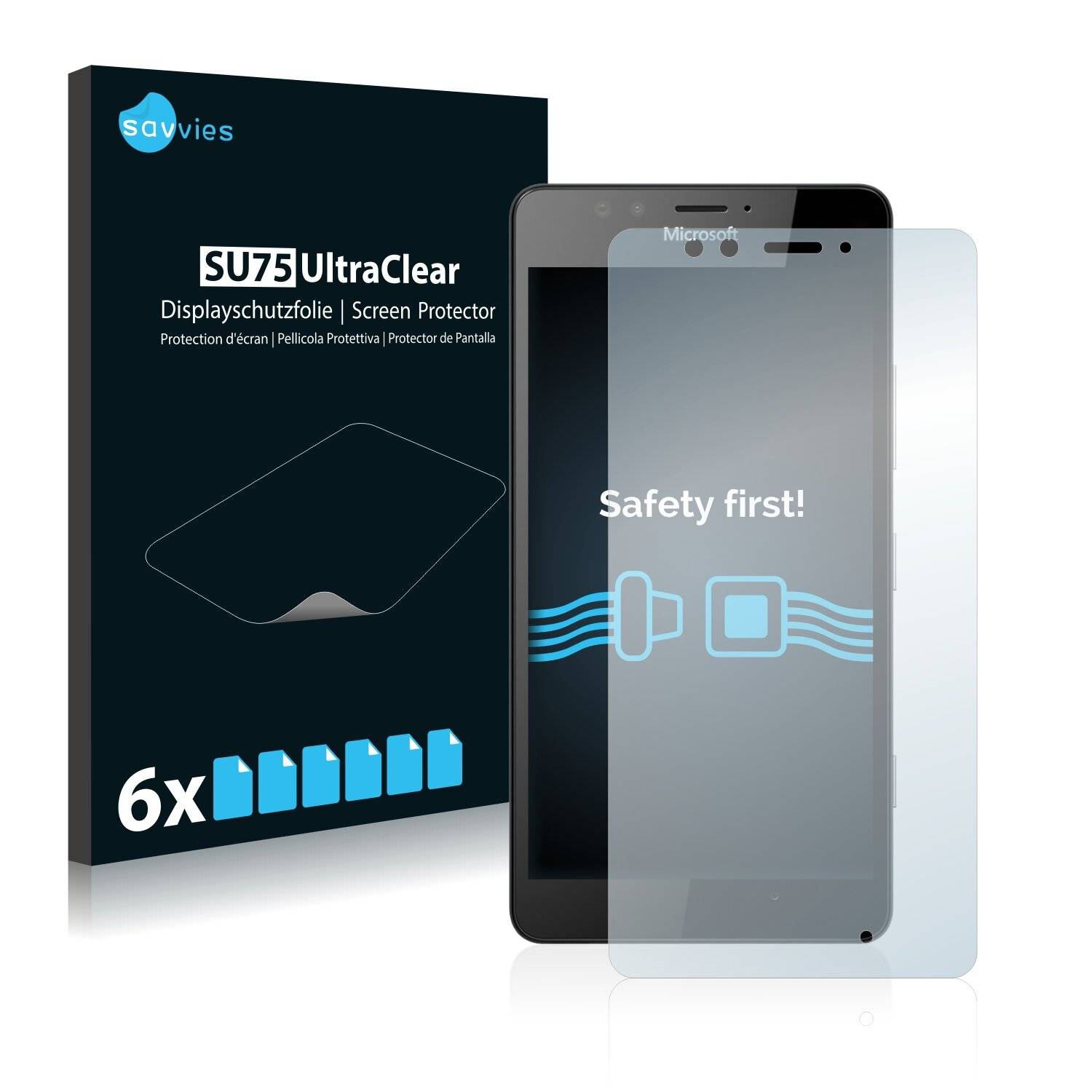 6x Savvies SU75 Displayschutzfolie für Microsoft Lumia