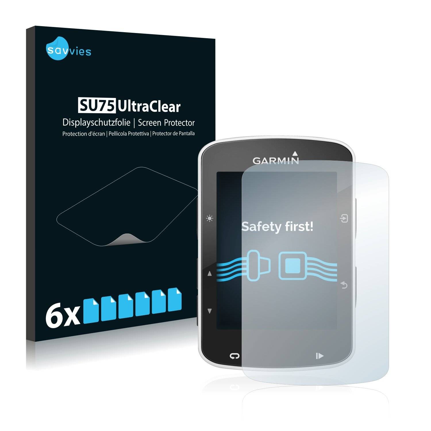6x Savvies SU75 Displayschutzfolie für Garmin Edge