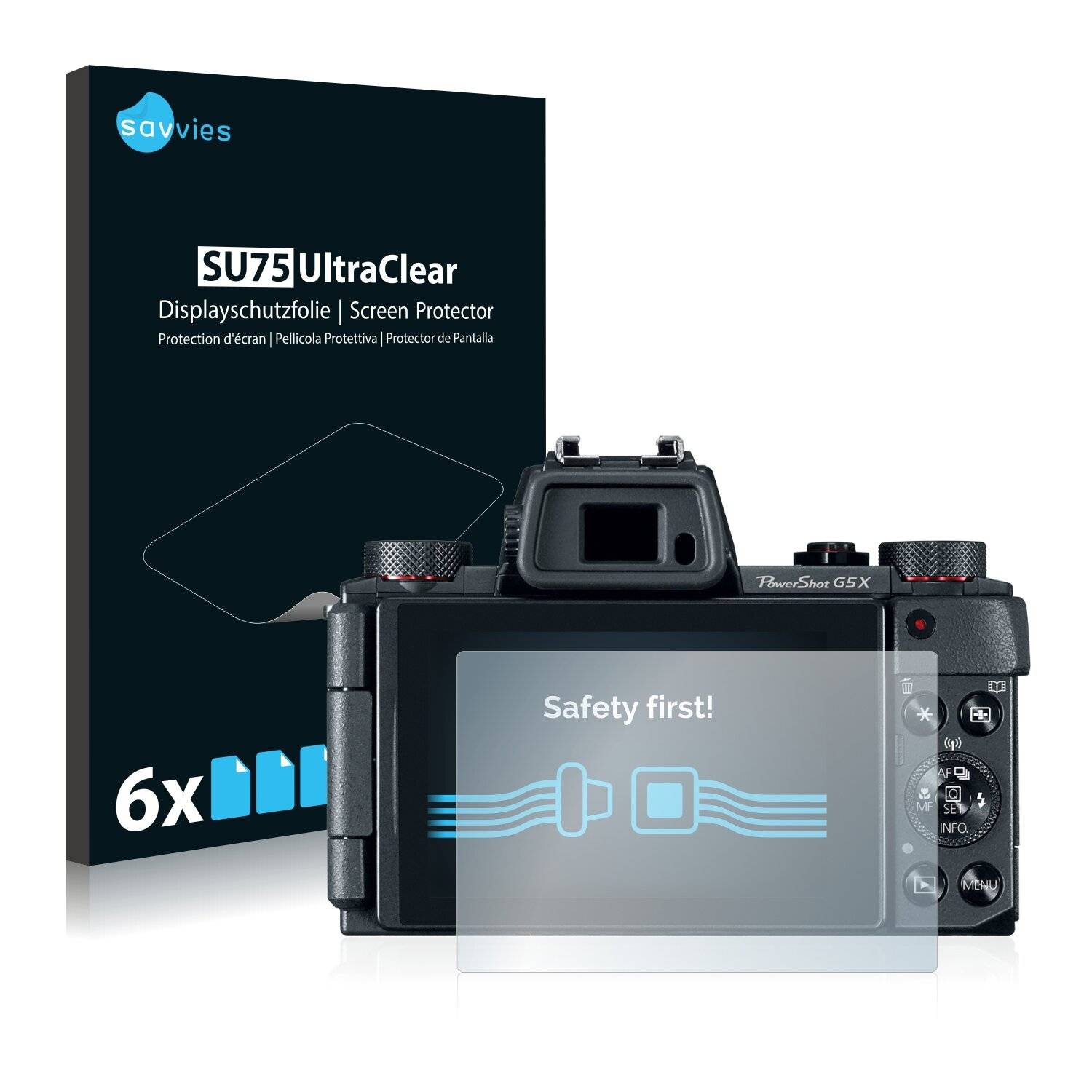 6x Savvies SU75 Displayschutzfolie für Canon PowerShot G5