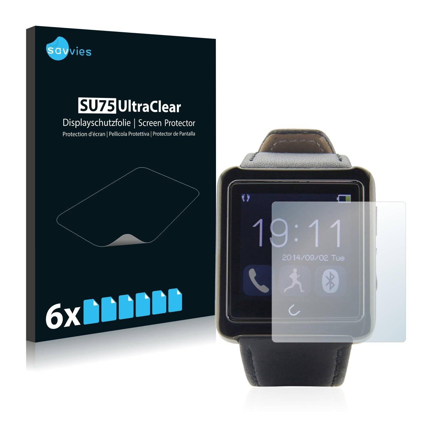 6x Savvies SU75 Displayschutzfolie für Umidigi Watch U