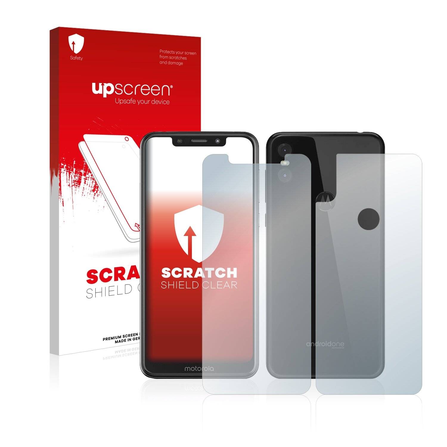 upscreen Scratch Shield Clear Premium Displayschutzfolie für Motorola One (Vorder +