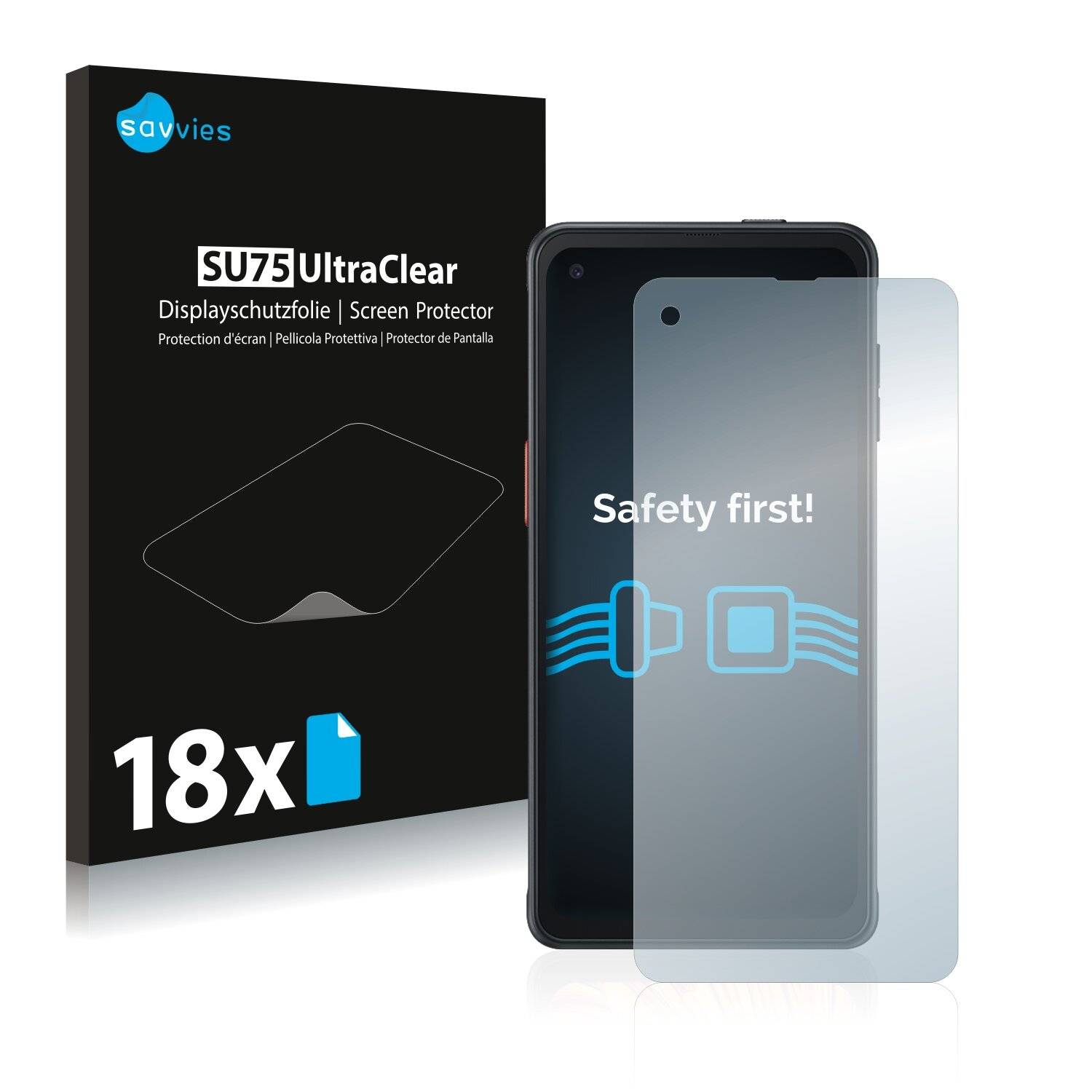 18x Savvies SU75 Displayschutzfolie für Samsung Galaxy XCover