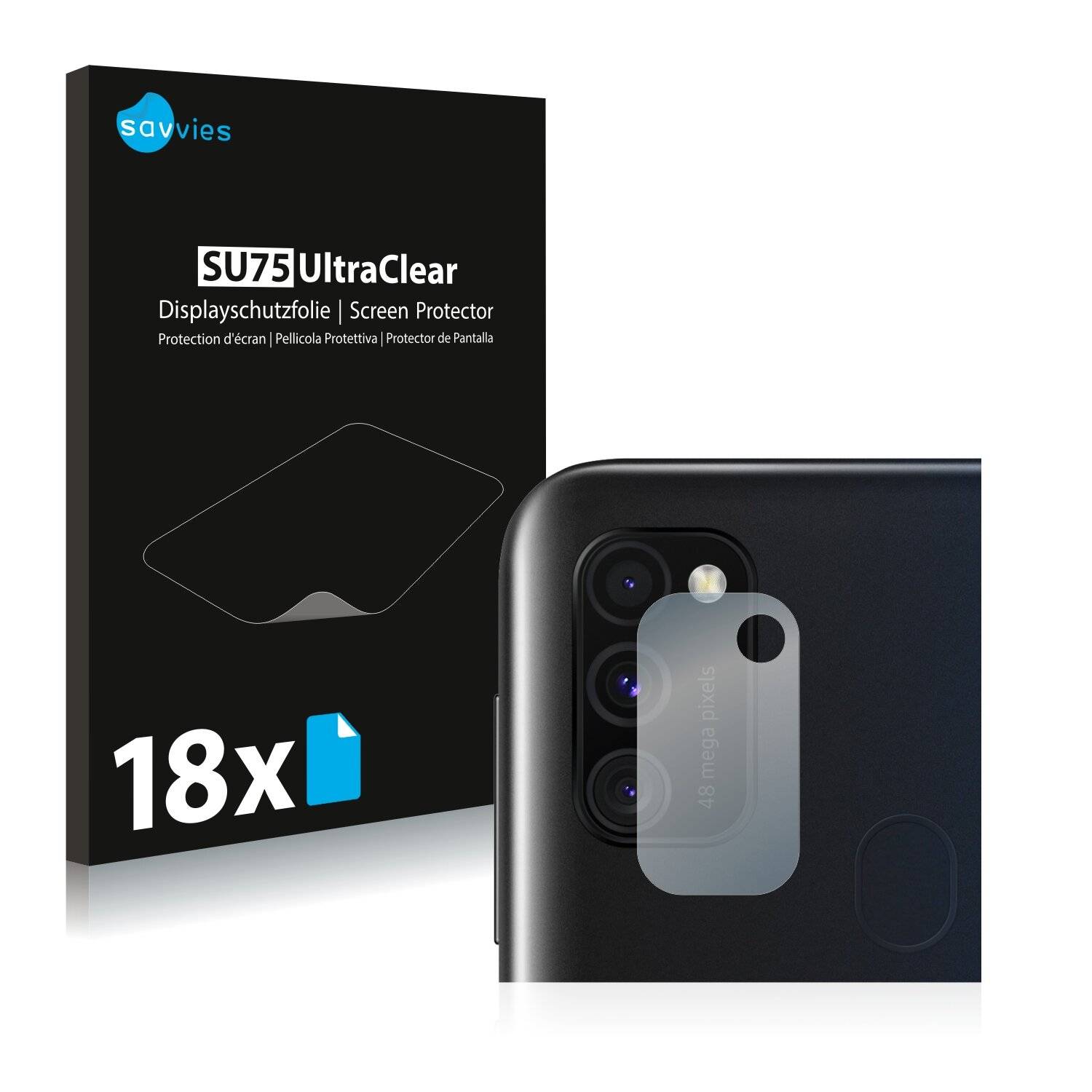 18x Savvies SU75 Displayschutzfolie für Samsung Galaxy M30s (NUR