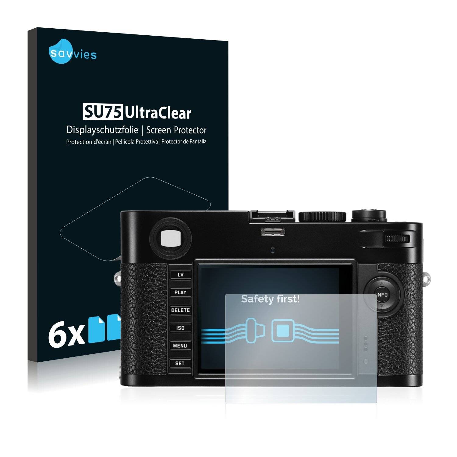 6x Savvies SU75 Displayschutzfolie für Leica M (Typ