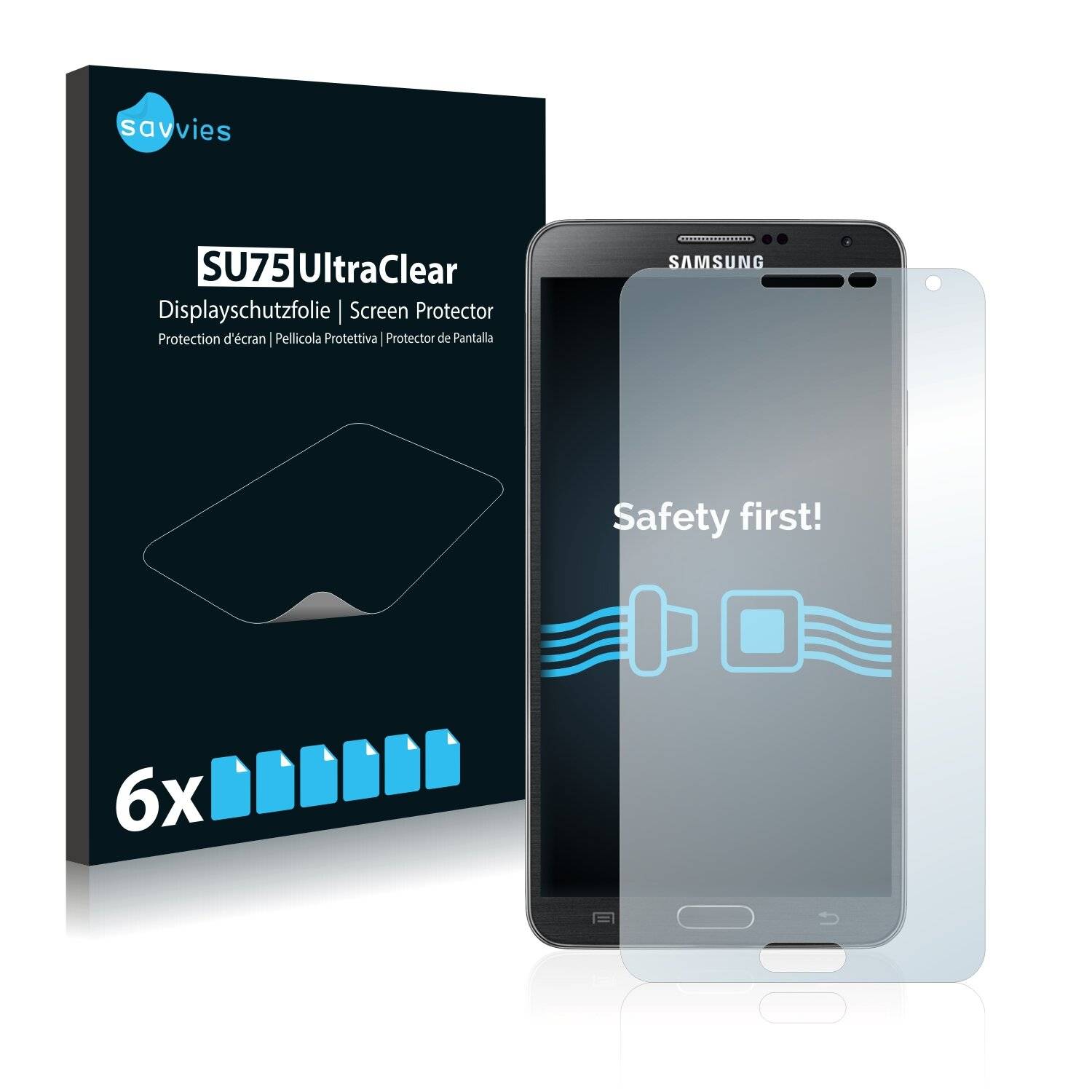 6x Savvies SU75 Displayschutzfolie für Samsung Galaxy Note