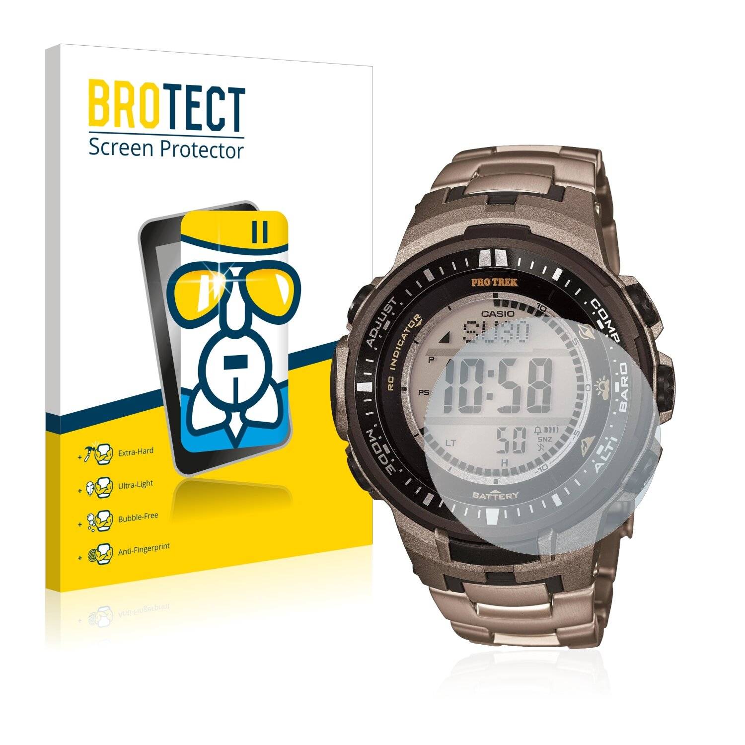 BROTECT AirGlass Schutzglas Folie für Casio Pro Trek