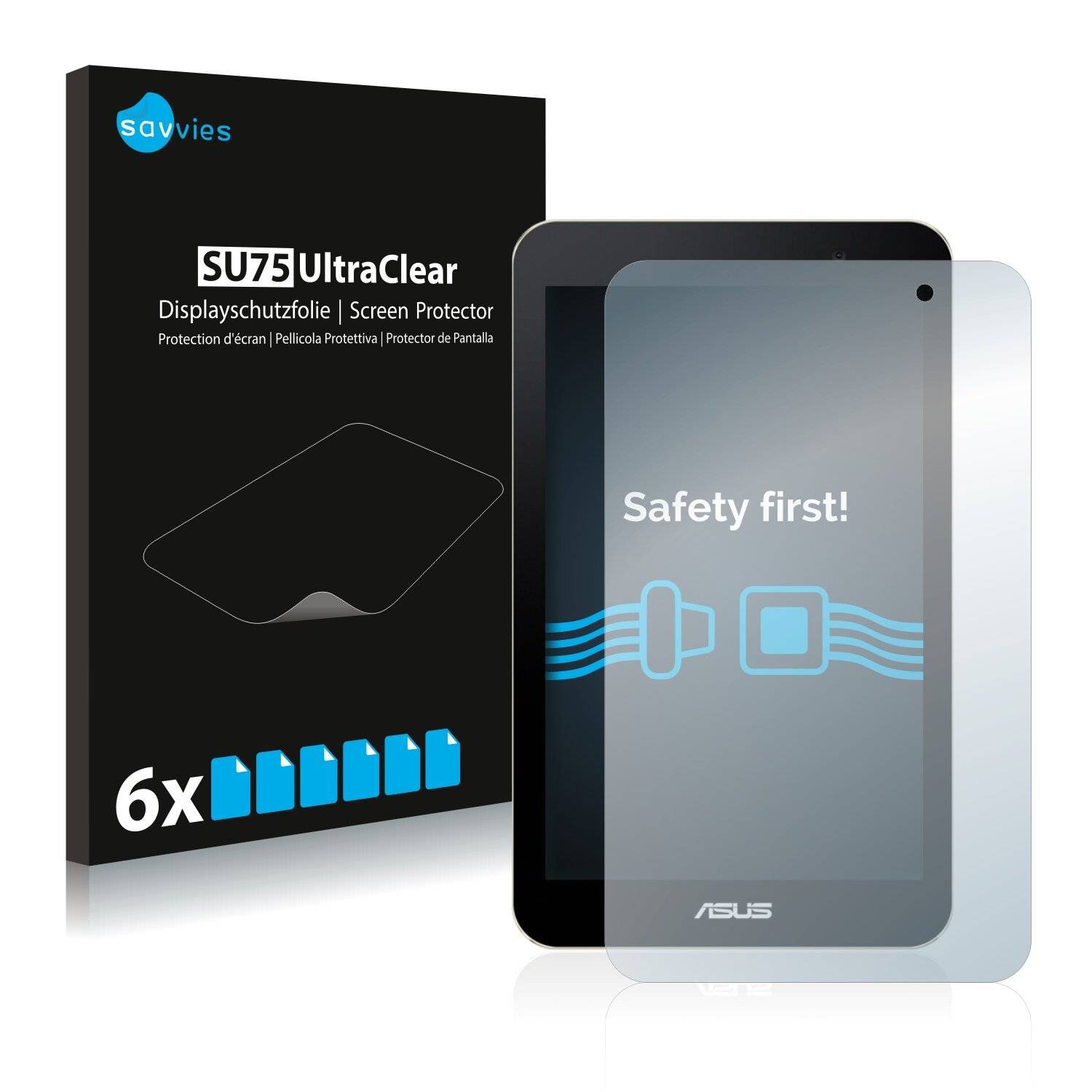 6x Savvies SU75 Displayschutzfolie für Asus MeMo Pad 7